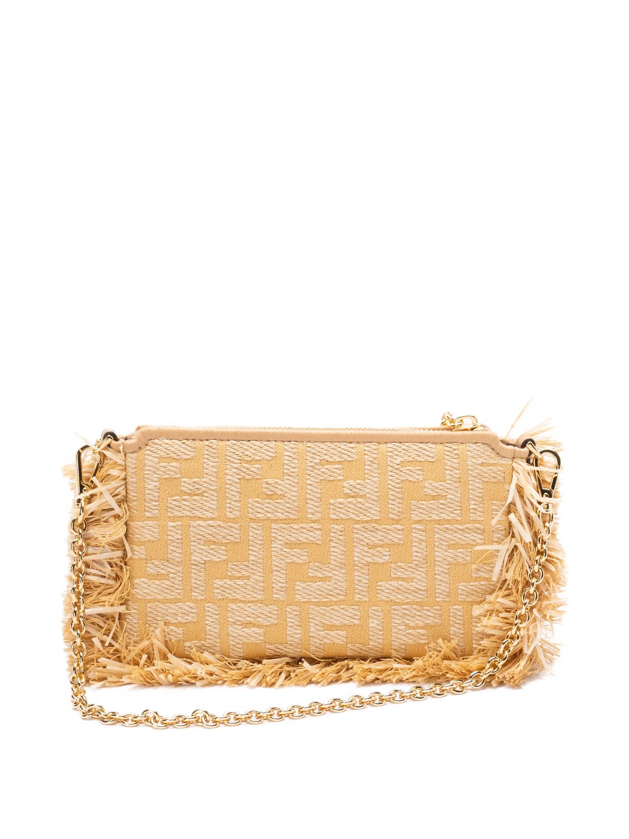 Baguette fringe-detail clutch bag