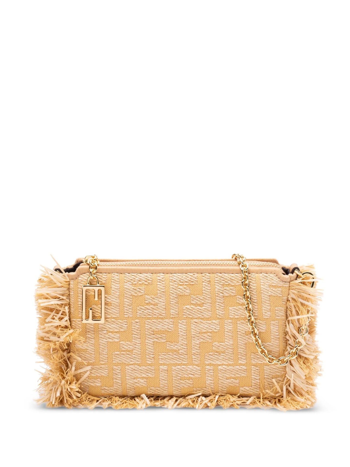 Baguette fringe-detail clutch bag
