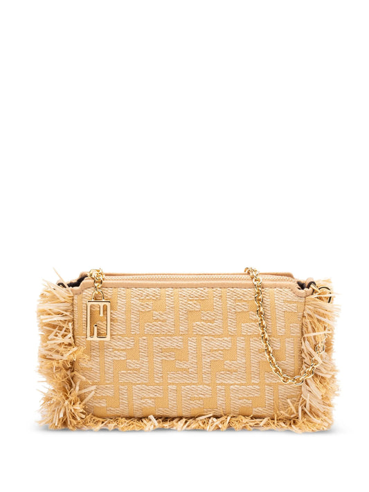 Baguette fringe-detail clutch bag