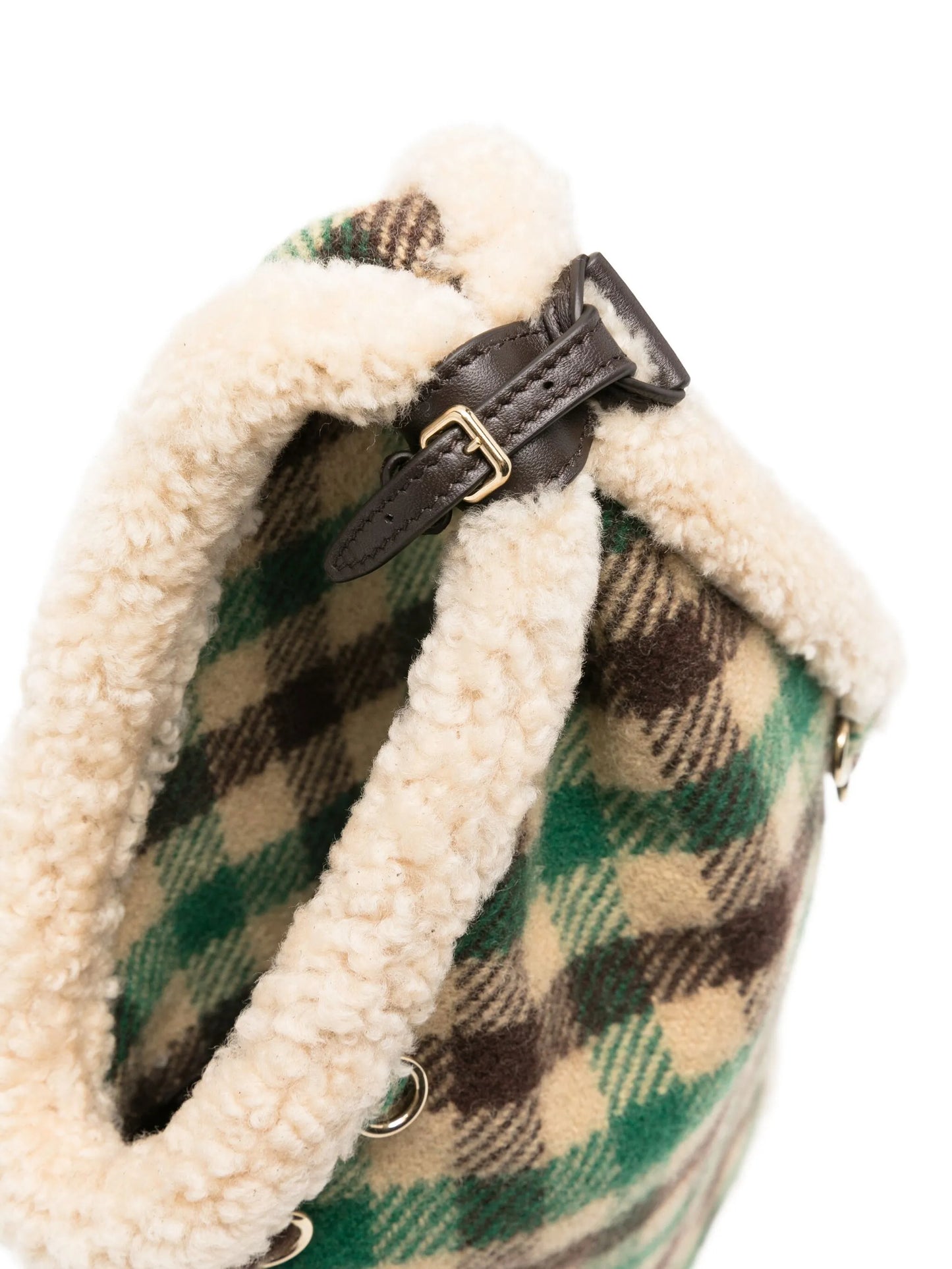tartan shearting-tream pouch bag