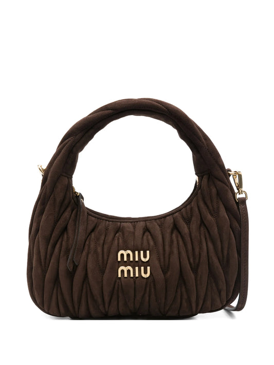 Wander matelassé suede tote bag