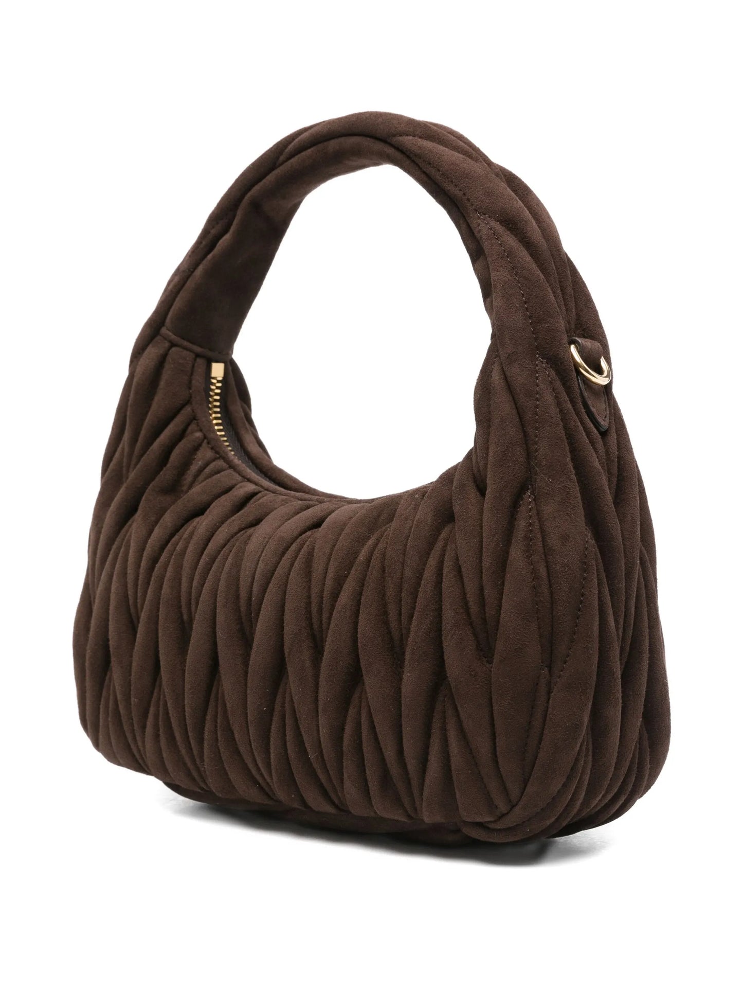 Wander matelassé suede tote bag