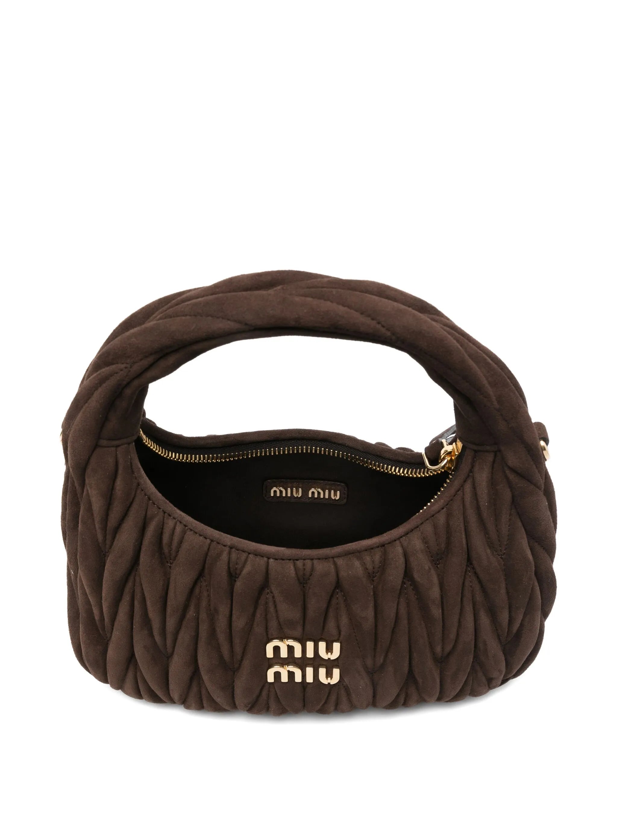 Wander matelassé suede tote bag