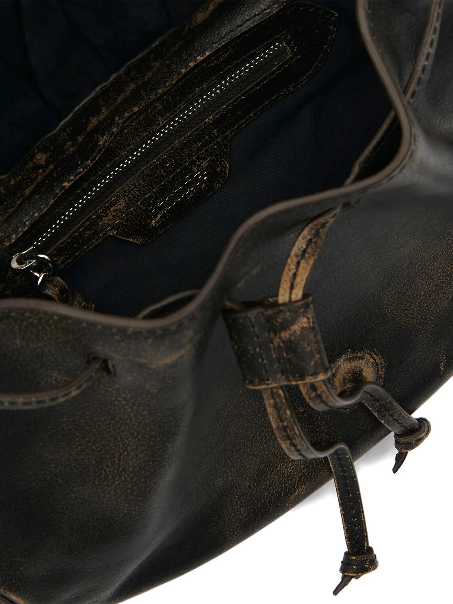 drawstring leather shoulder bag
