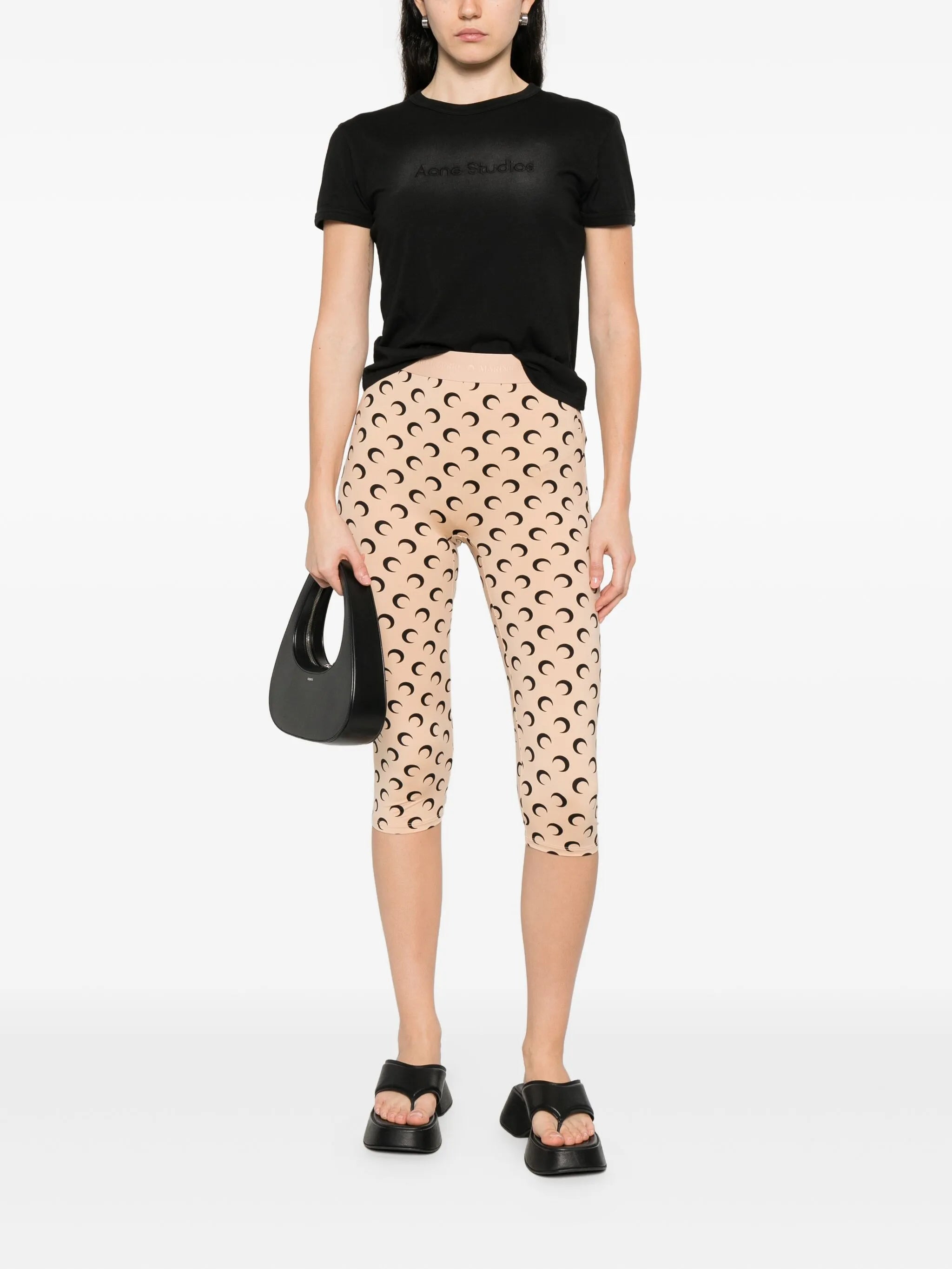moon-print cropped trousers