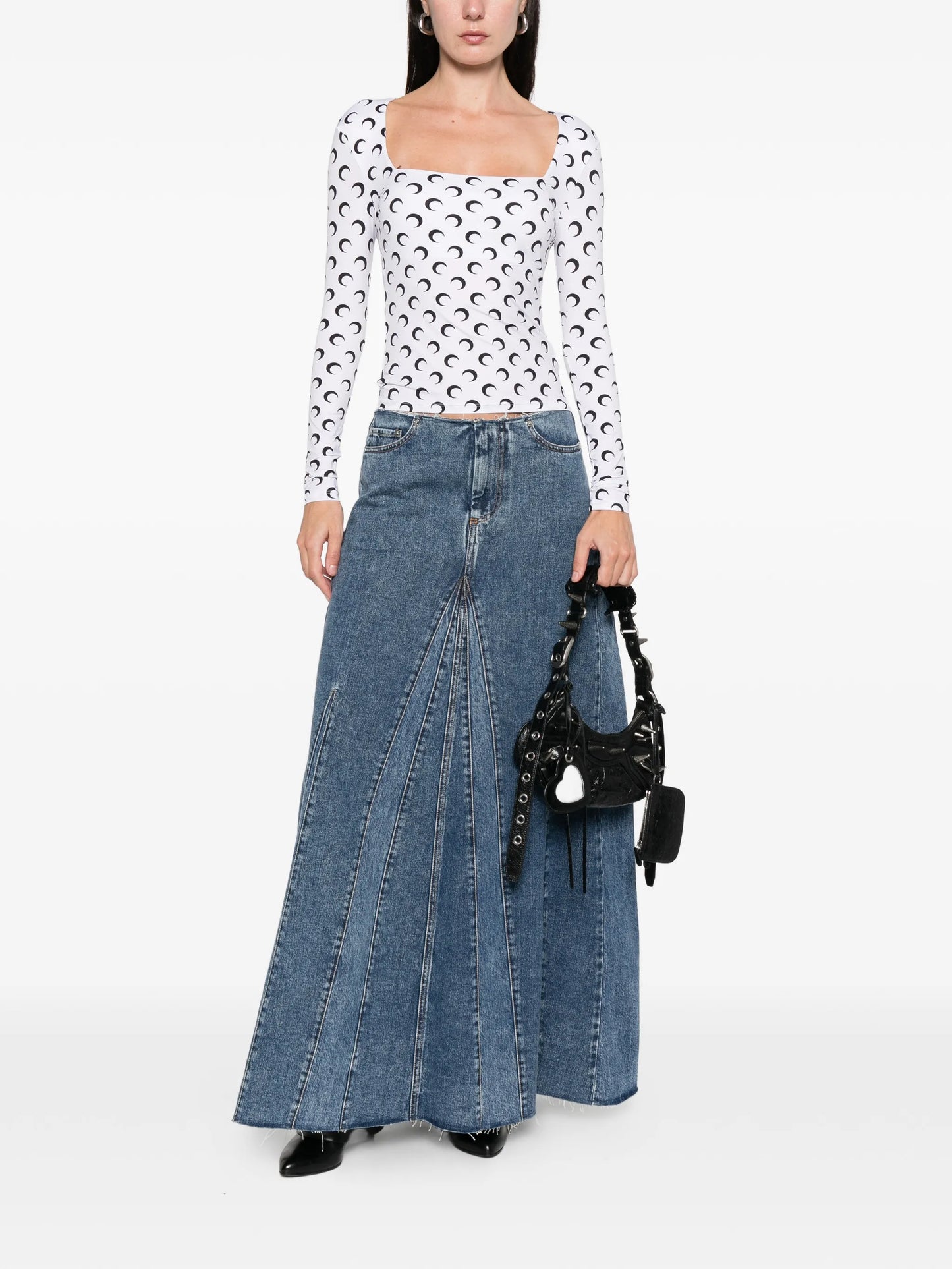 Moon square-neck top