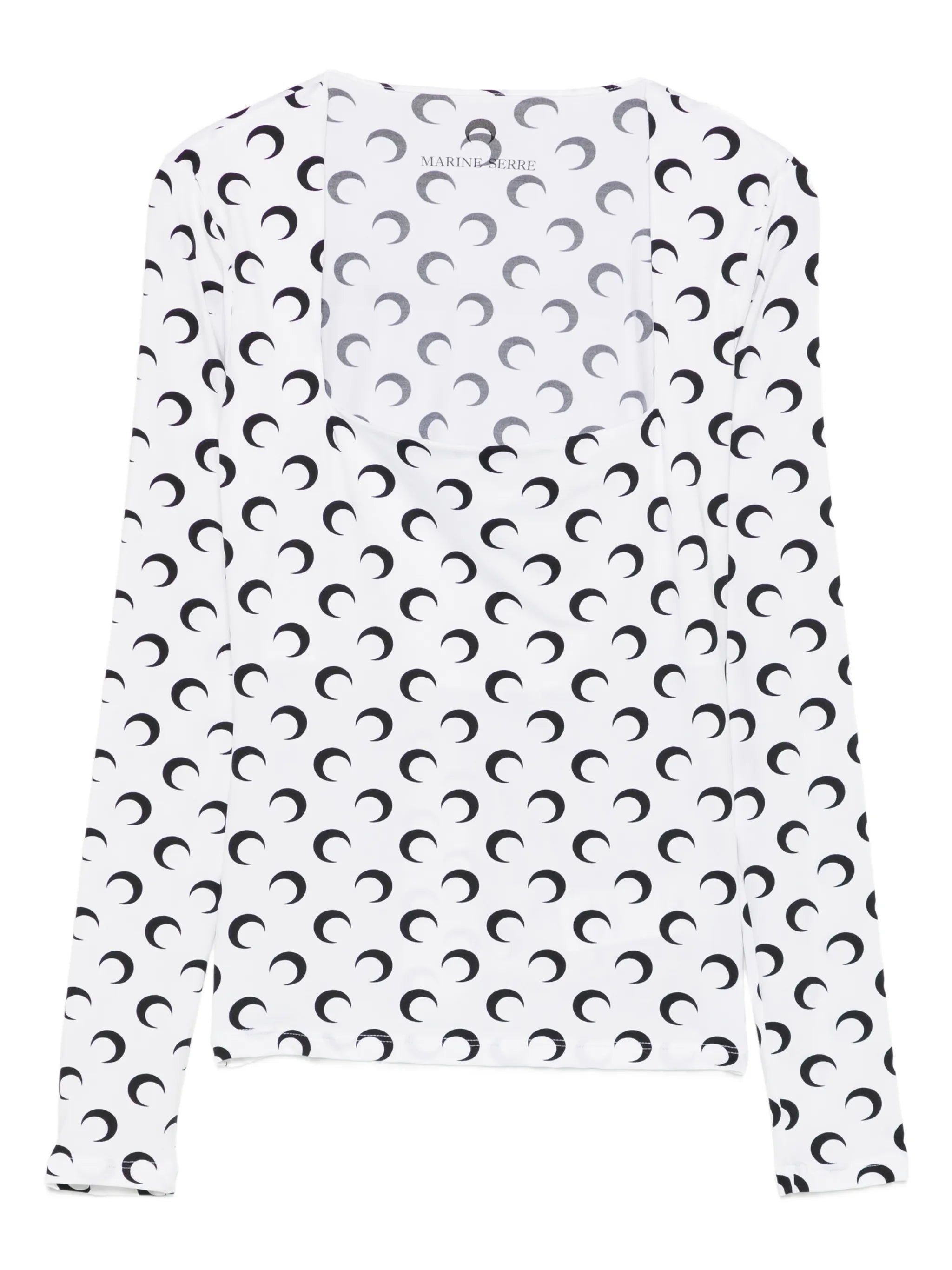 moon printed jersey squareneck top