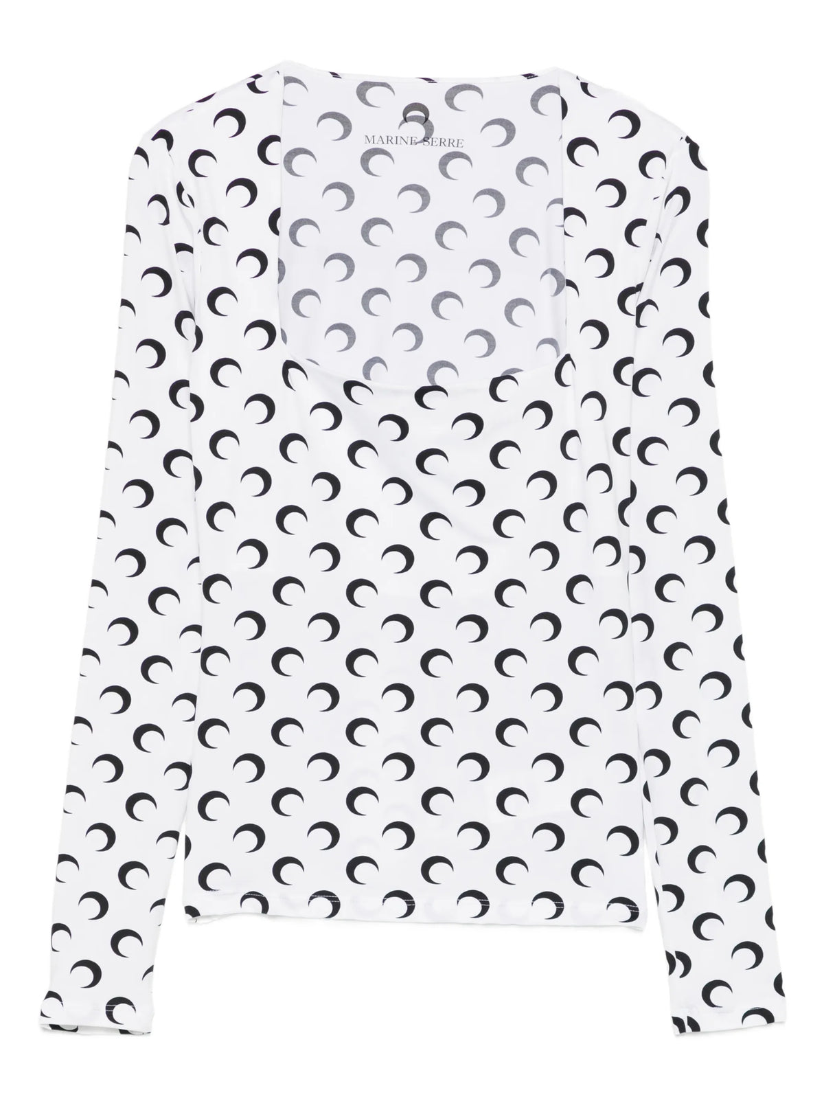 moon printed jersey squareneck top