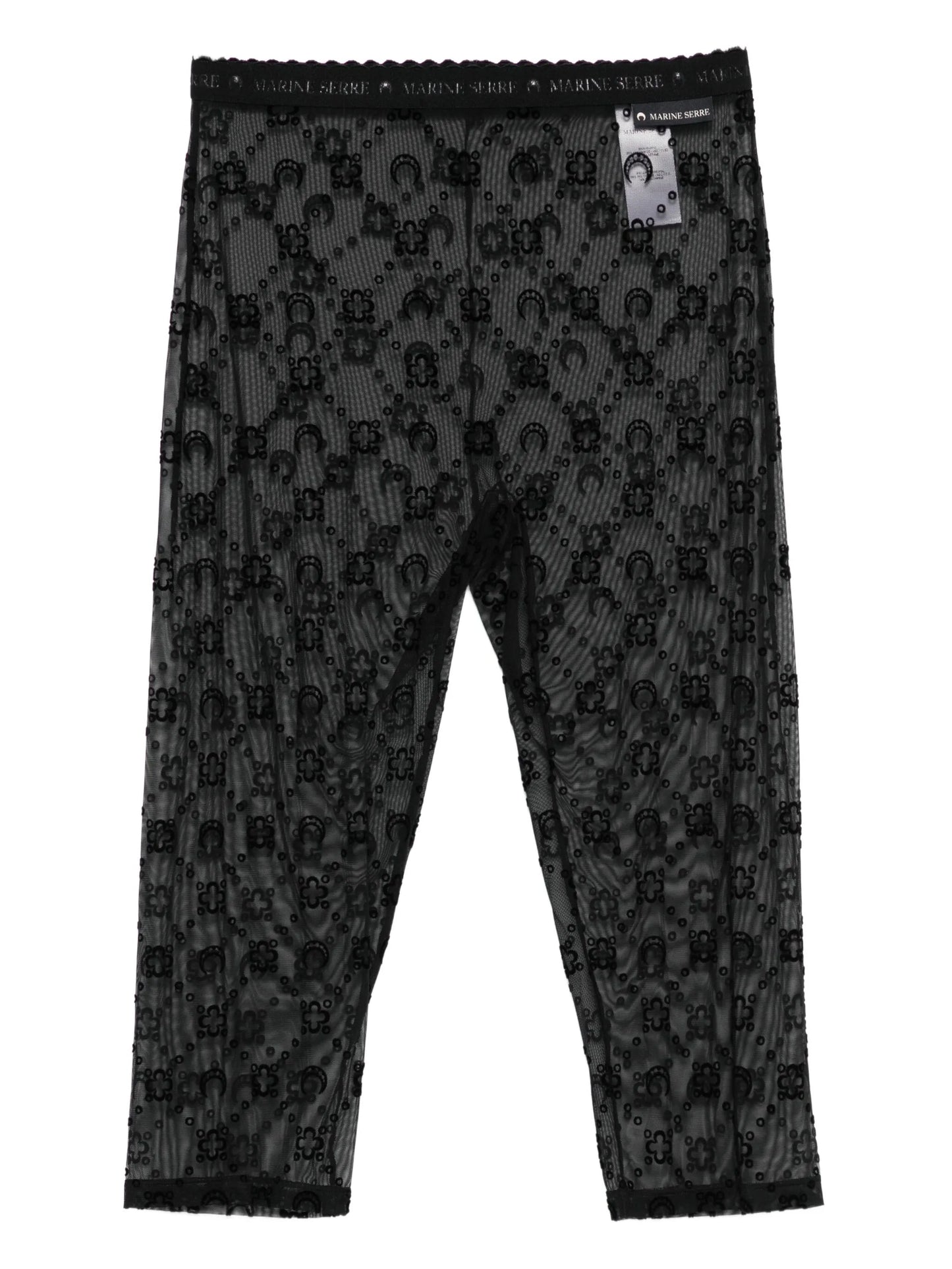 moon-embellished mesh shorts