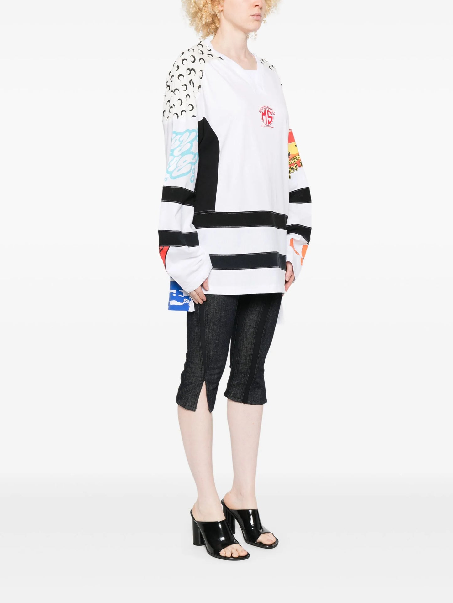 Regenerated graphic-print hockey jersey