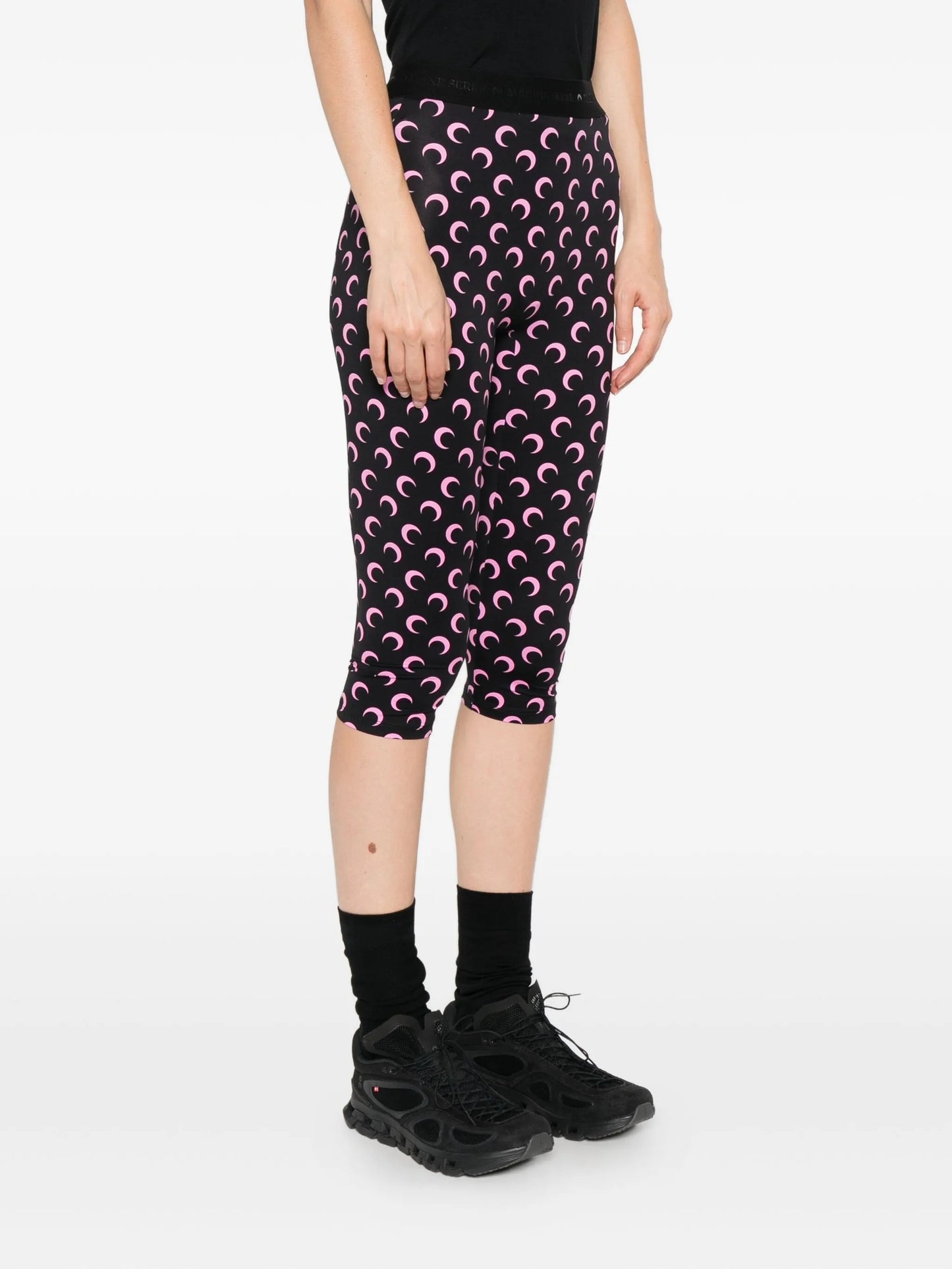 moon printed jersey capri pants
