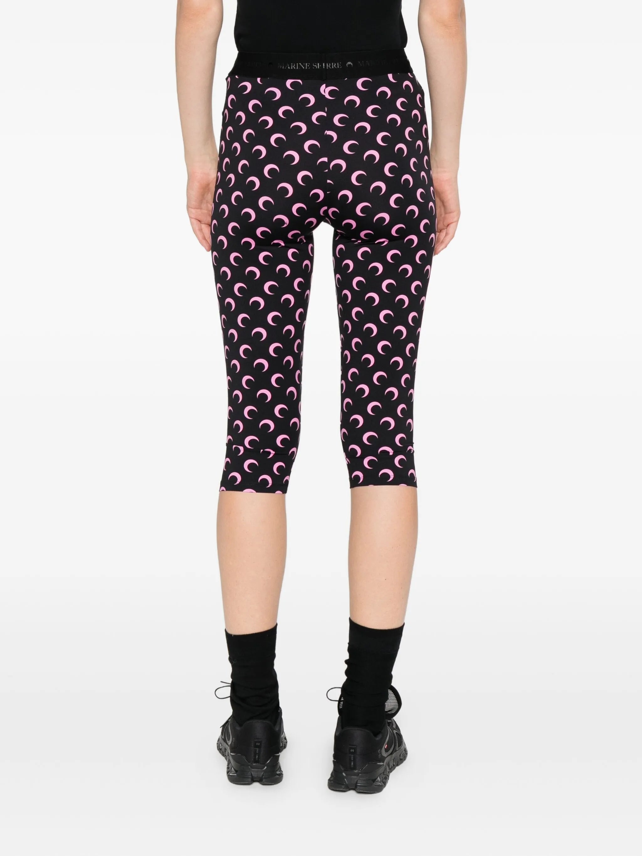 moon printed jersey capri pants