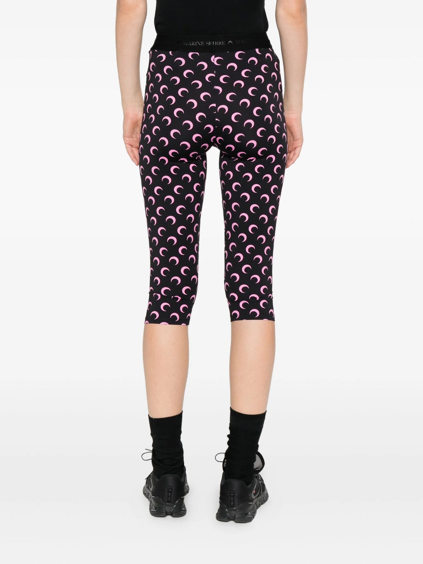 moon printed jersey capri pants