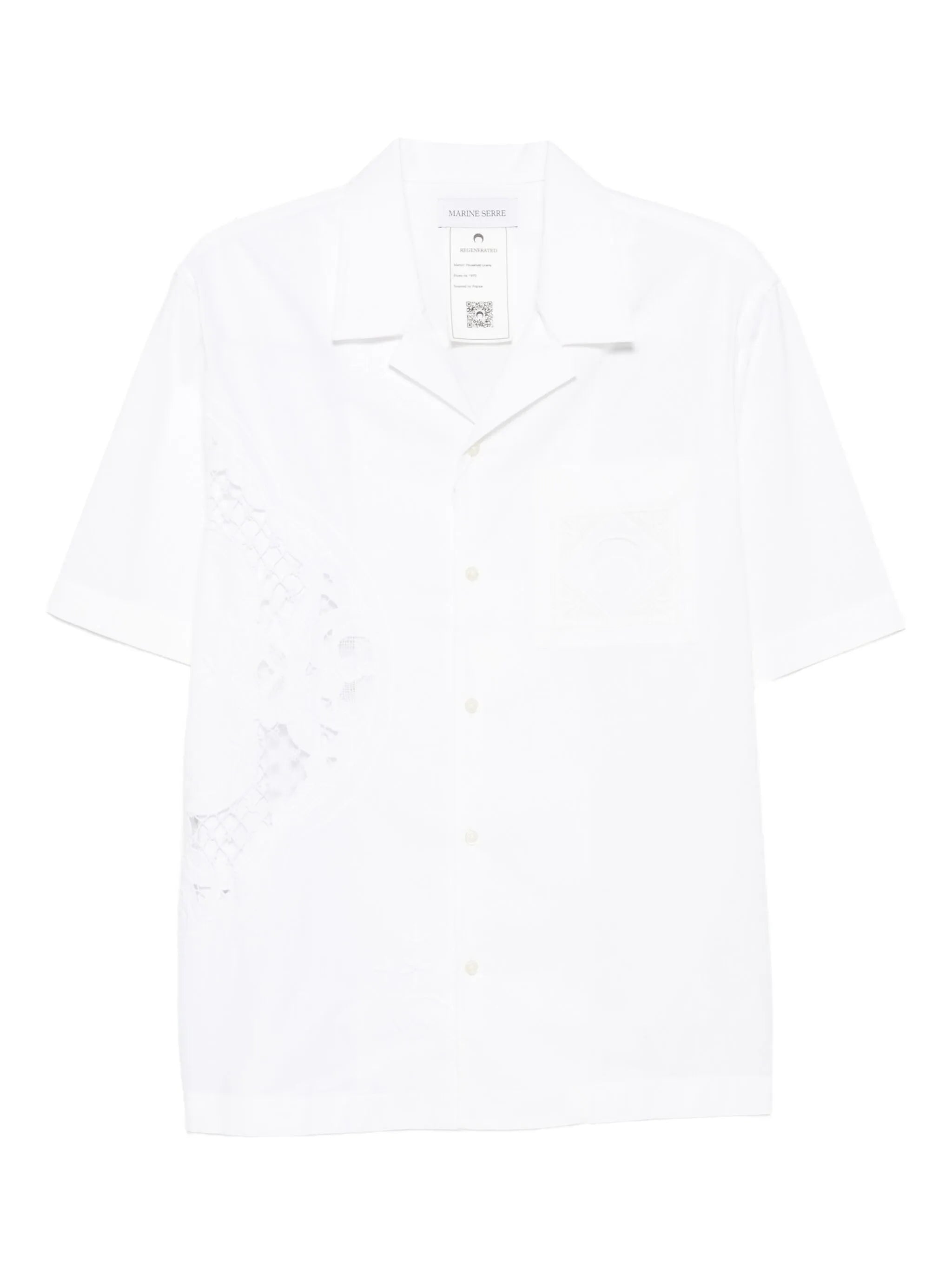 lace-insert short-sleeves shirt