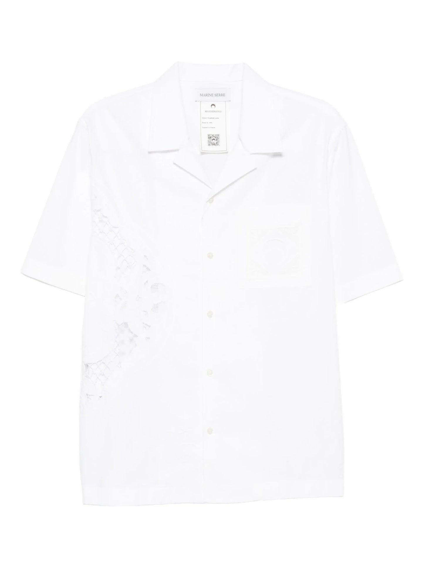 lace-insert short-sleeves shirt