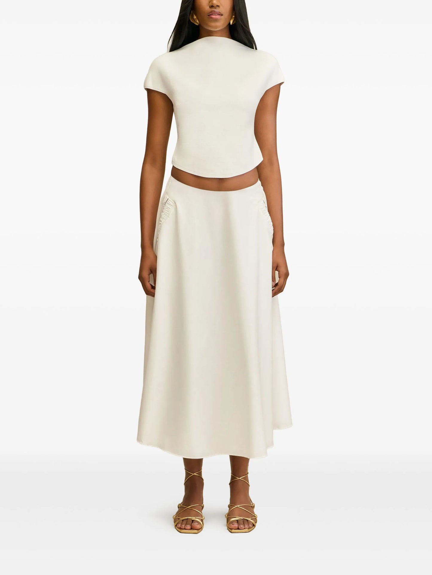 Ely A-line midi skirt