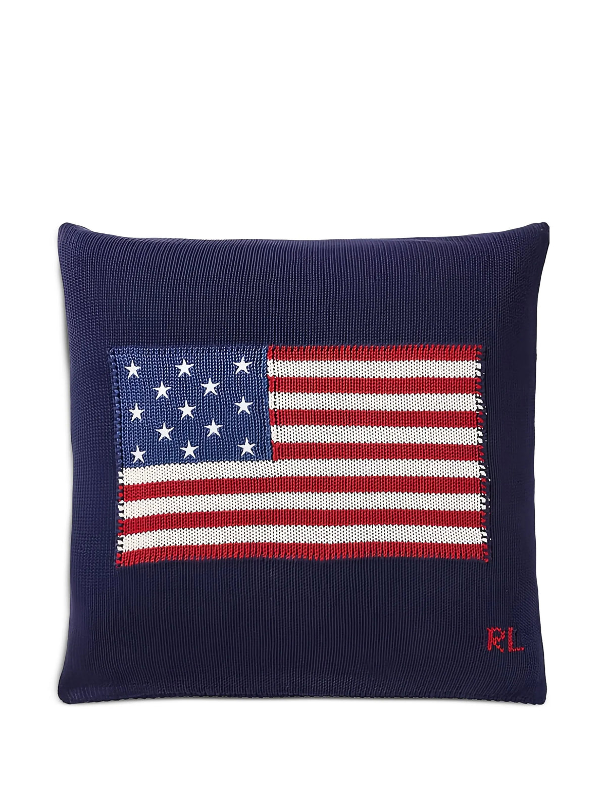 flag-embroidered cushion