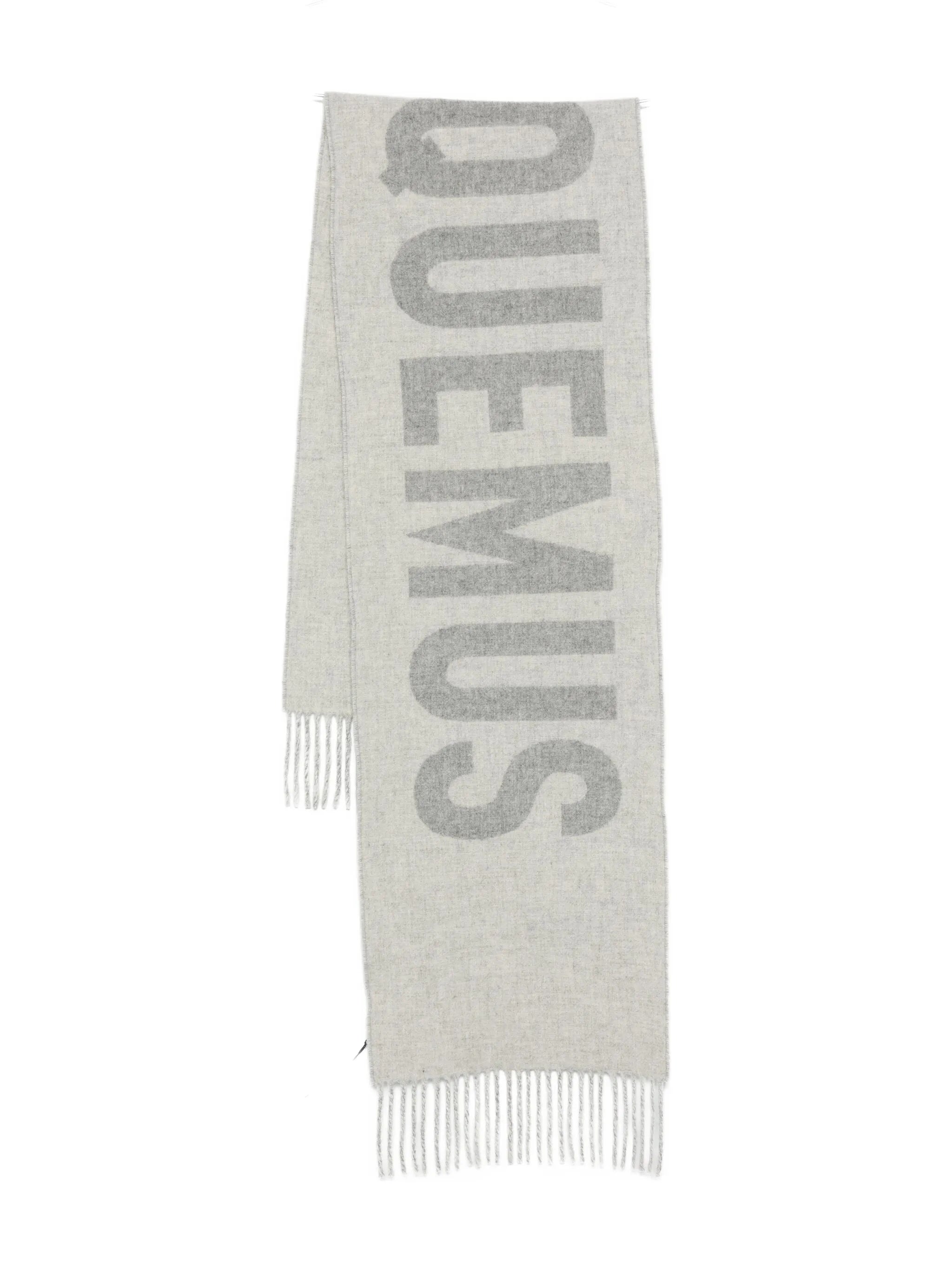 logo-intarsia fringed scarf