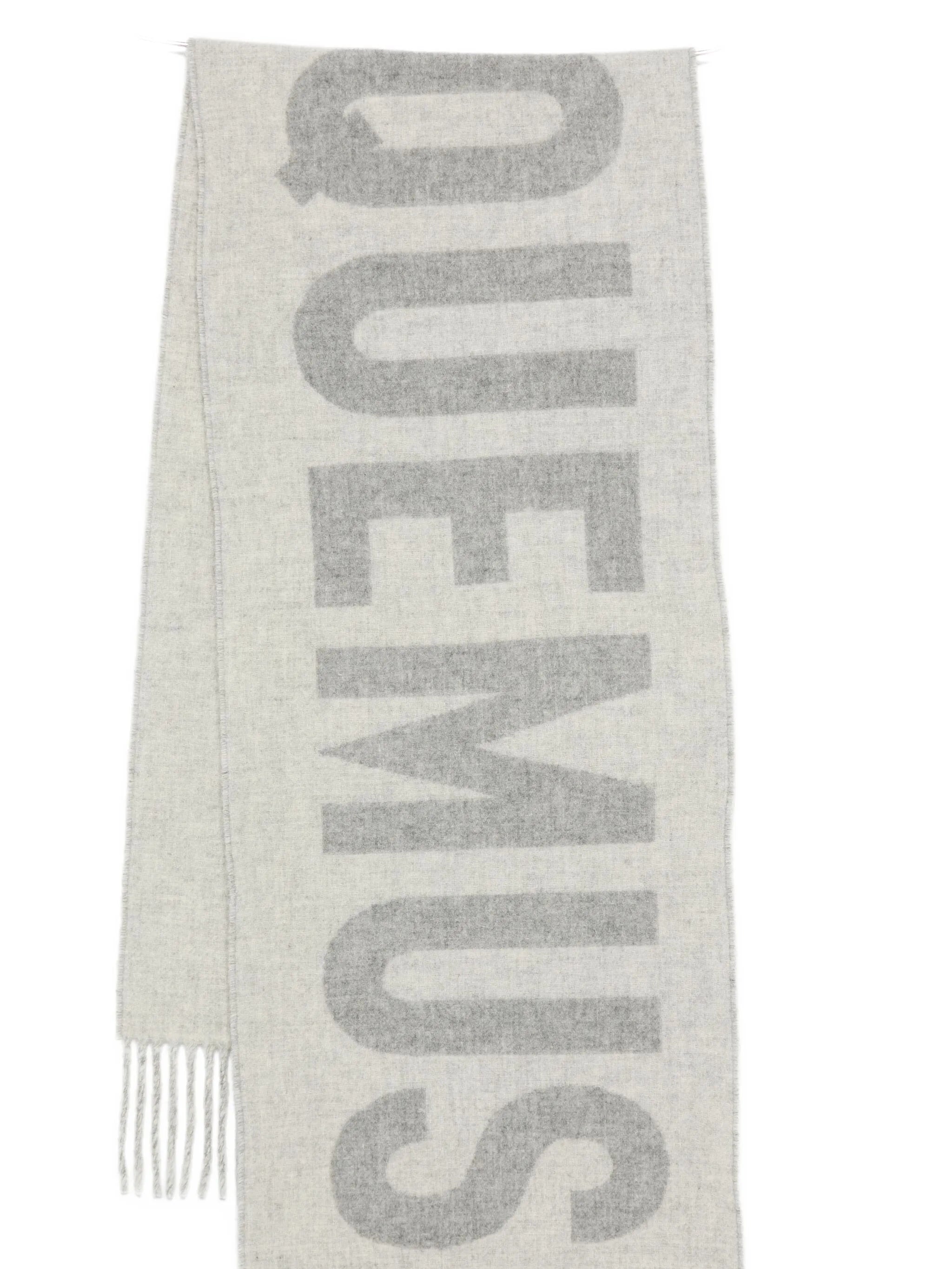 logo-intarsia fringed scarf