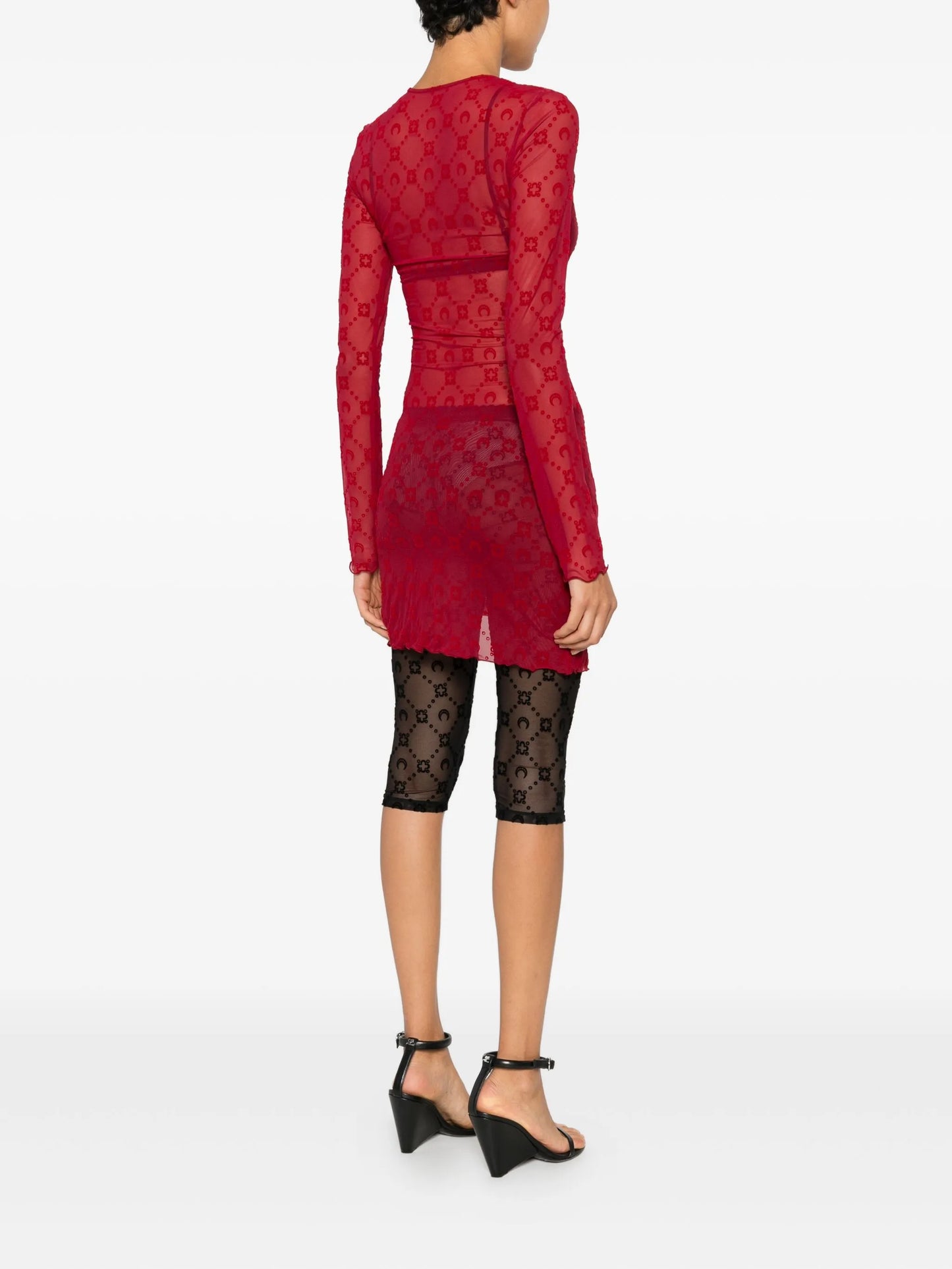 moonogram long-sleeve mini dress