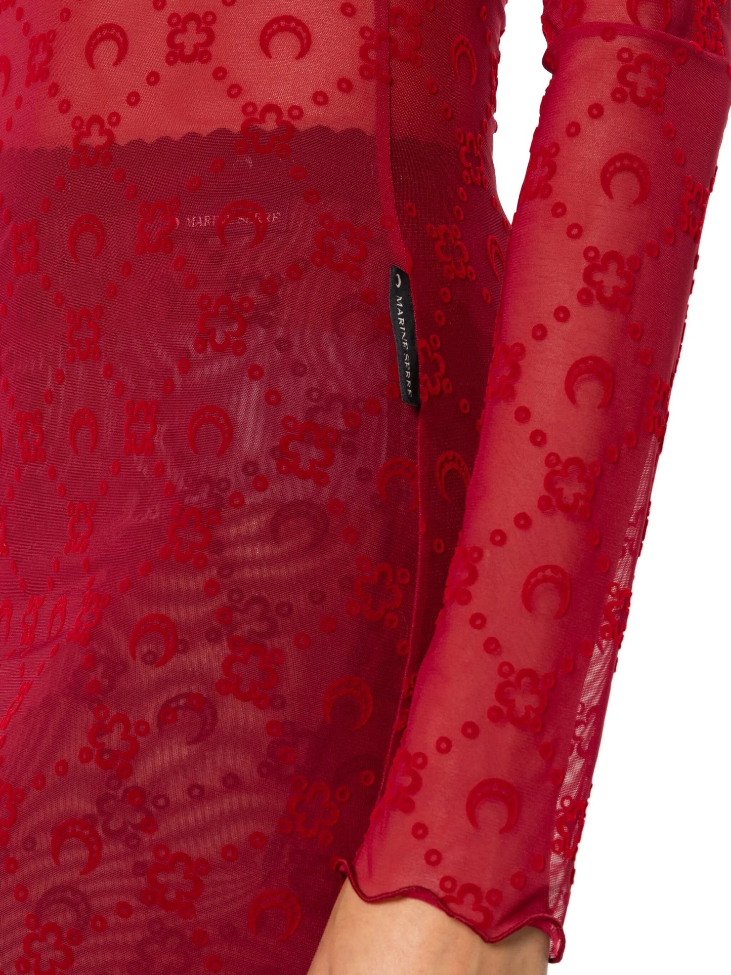 moonogram long-sleeve mini dress