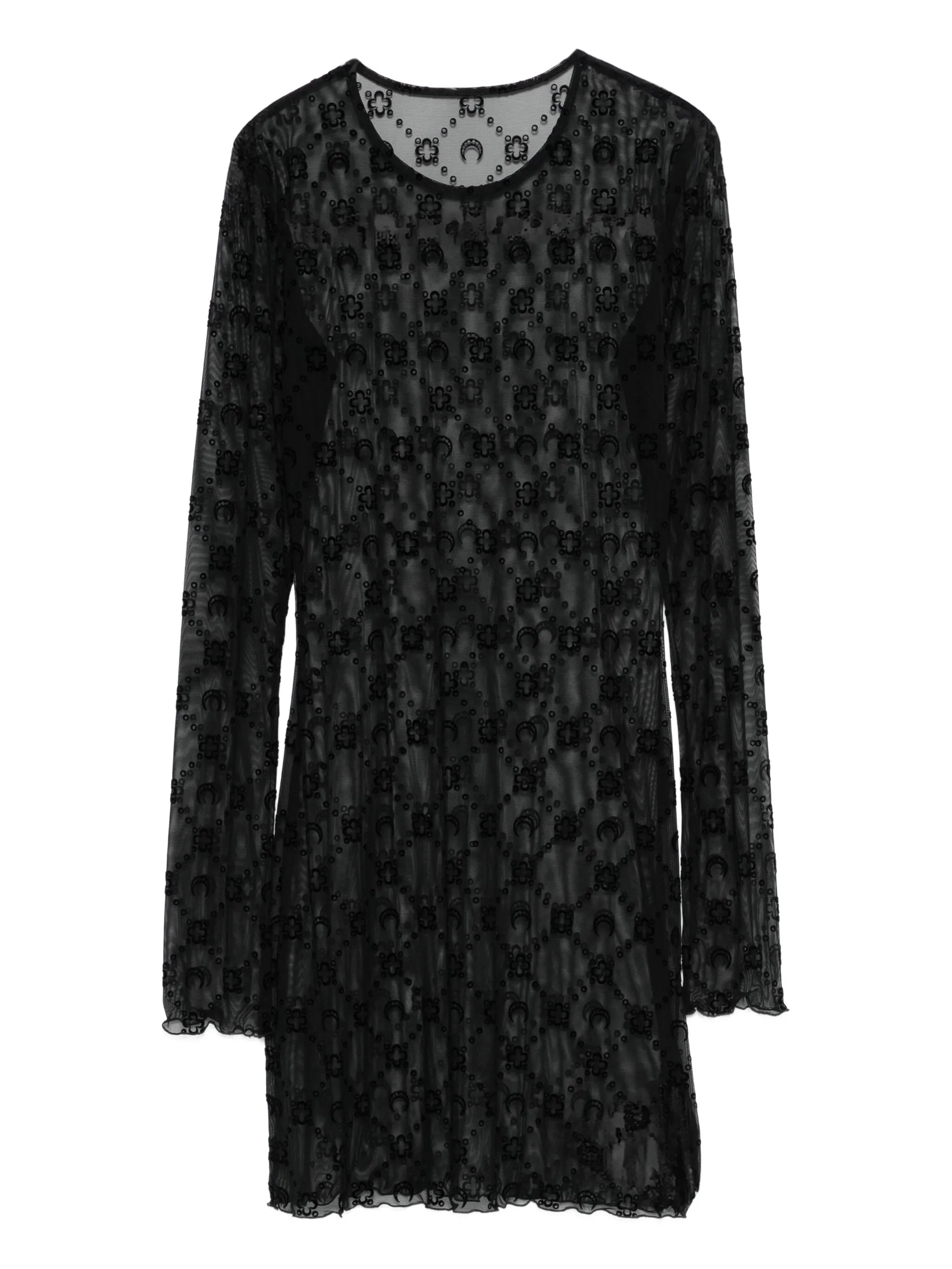 moon-embellished mesh dress