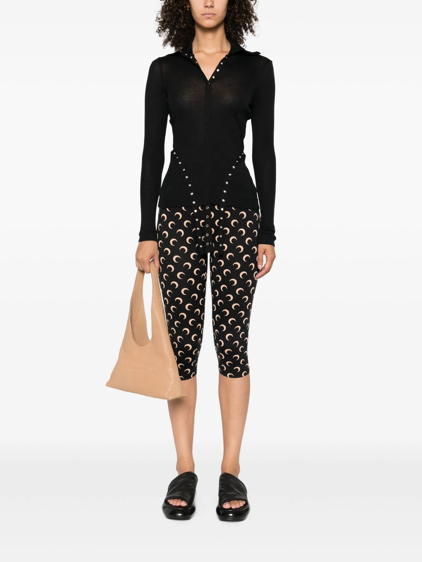 crescent moon-print trousers