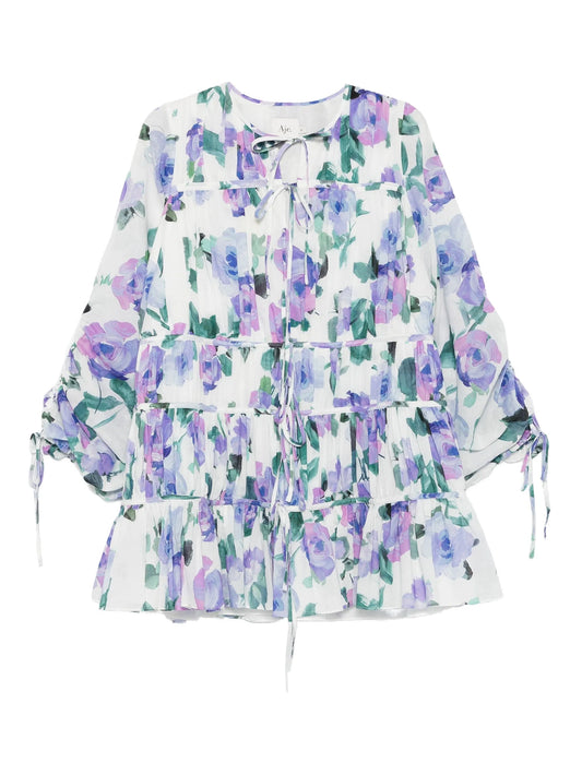 clover-print mini dress