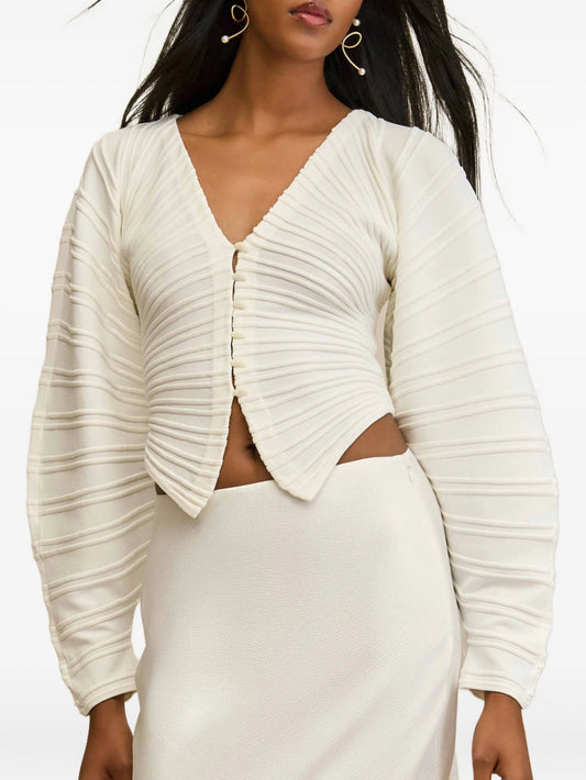 Blair pleated button cardigan