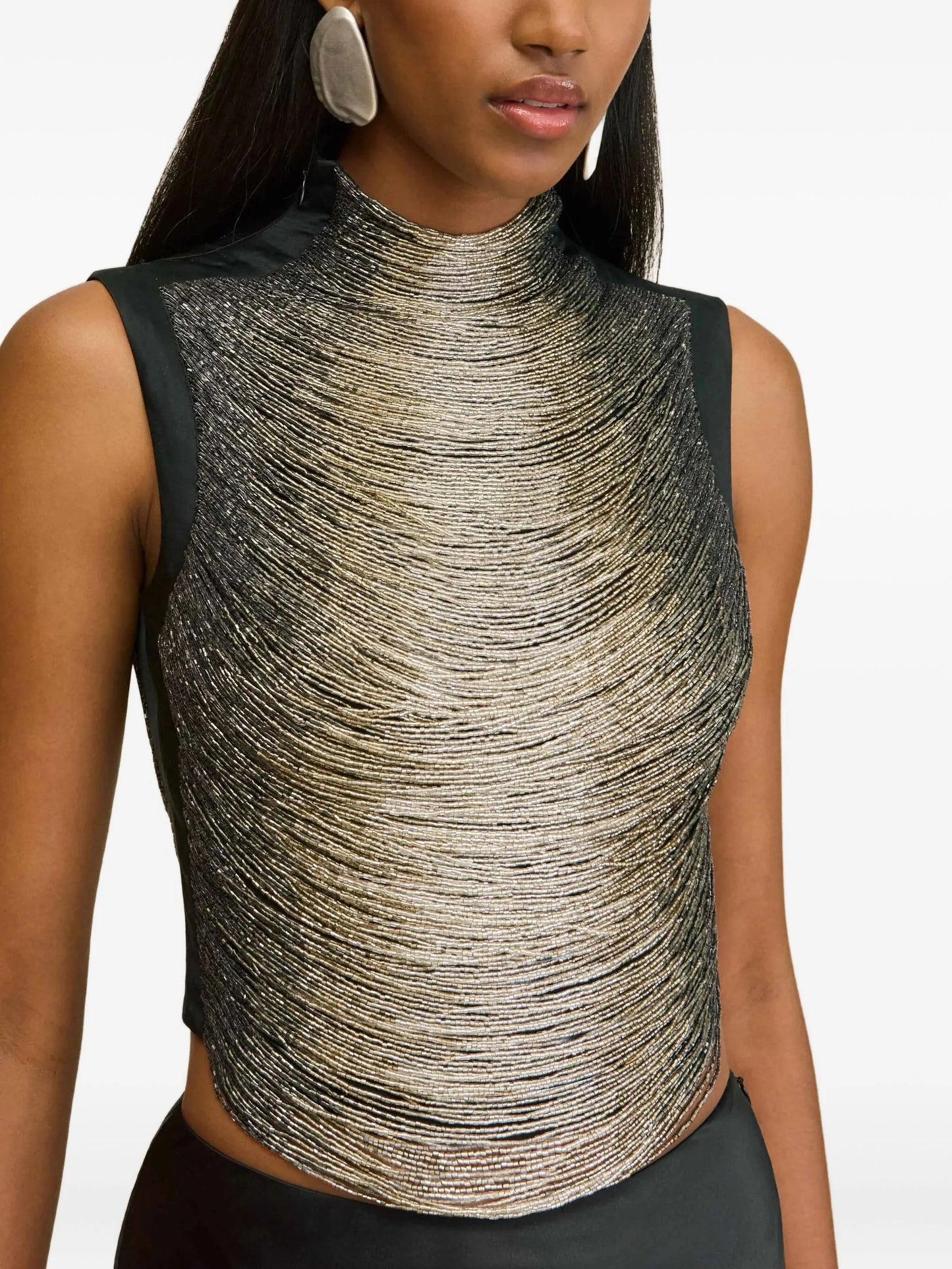 Taraji bead-embellished tank top