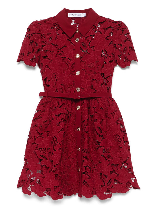 floral-lace mini dress