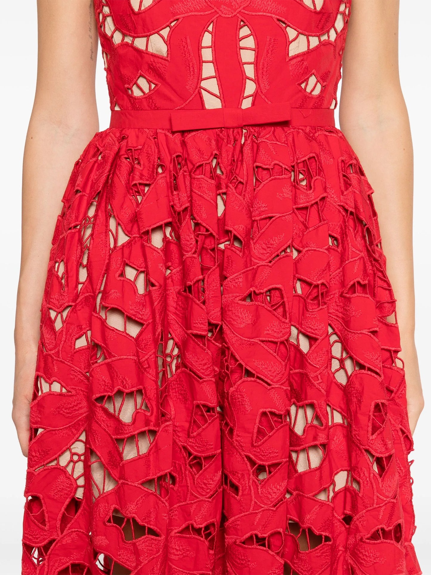 embroidered midi dress