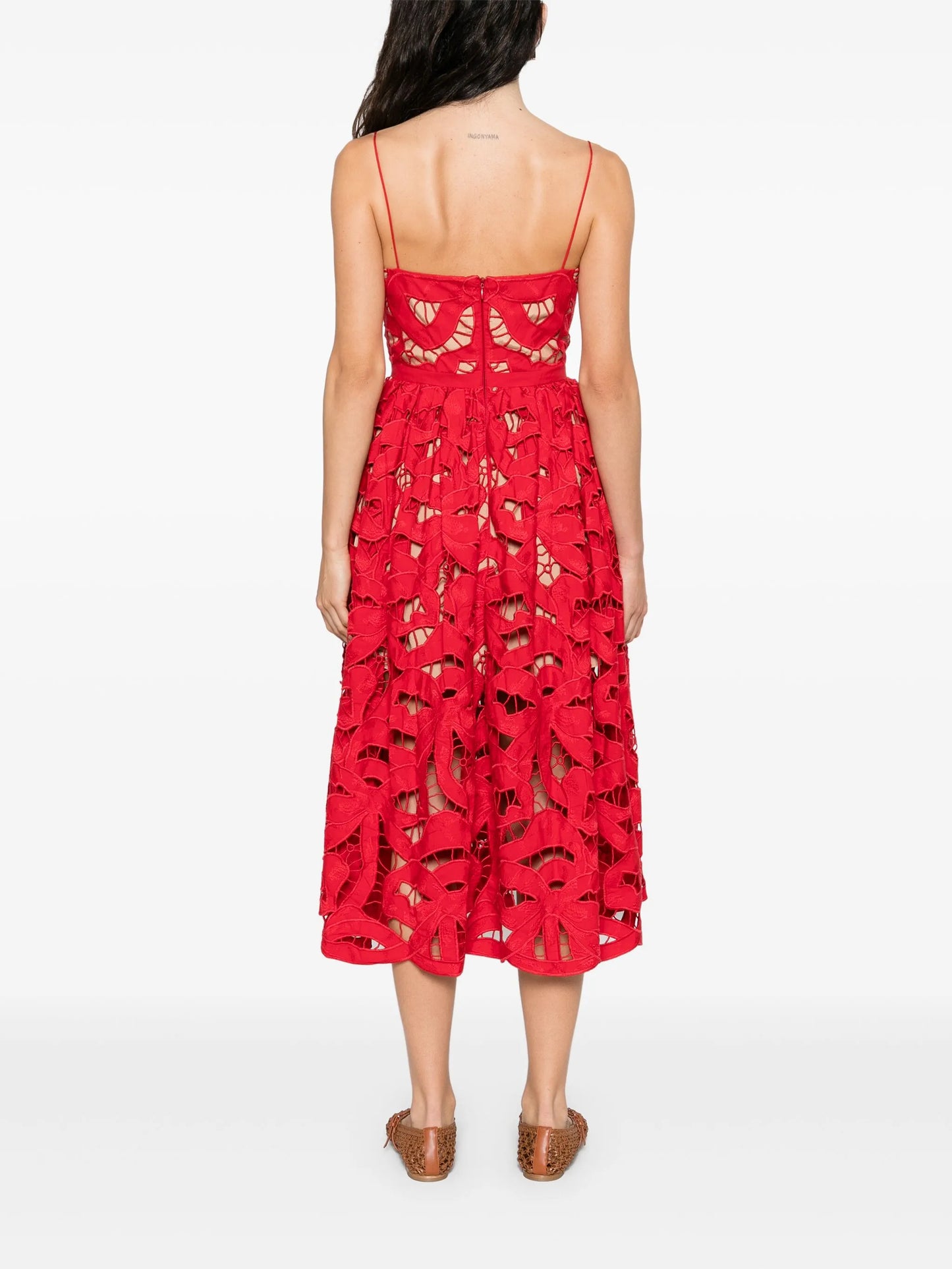 embroidered midi dress