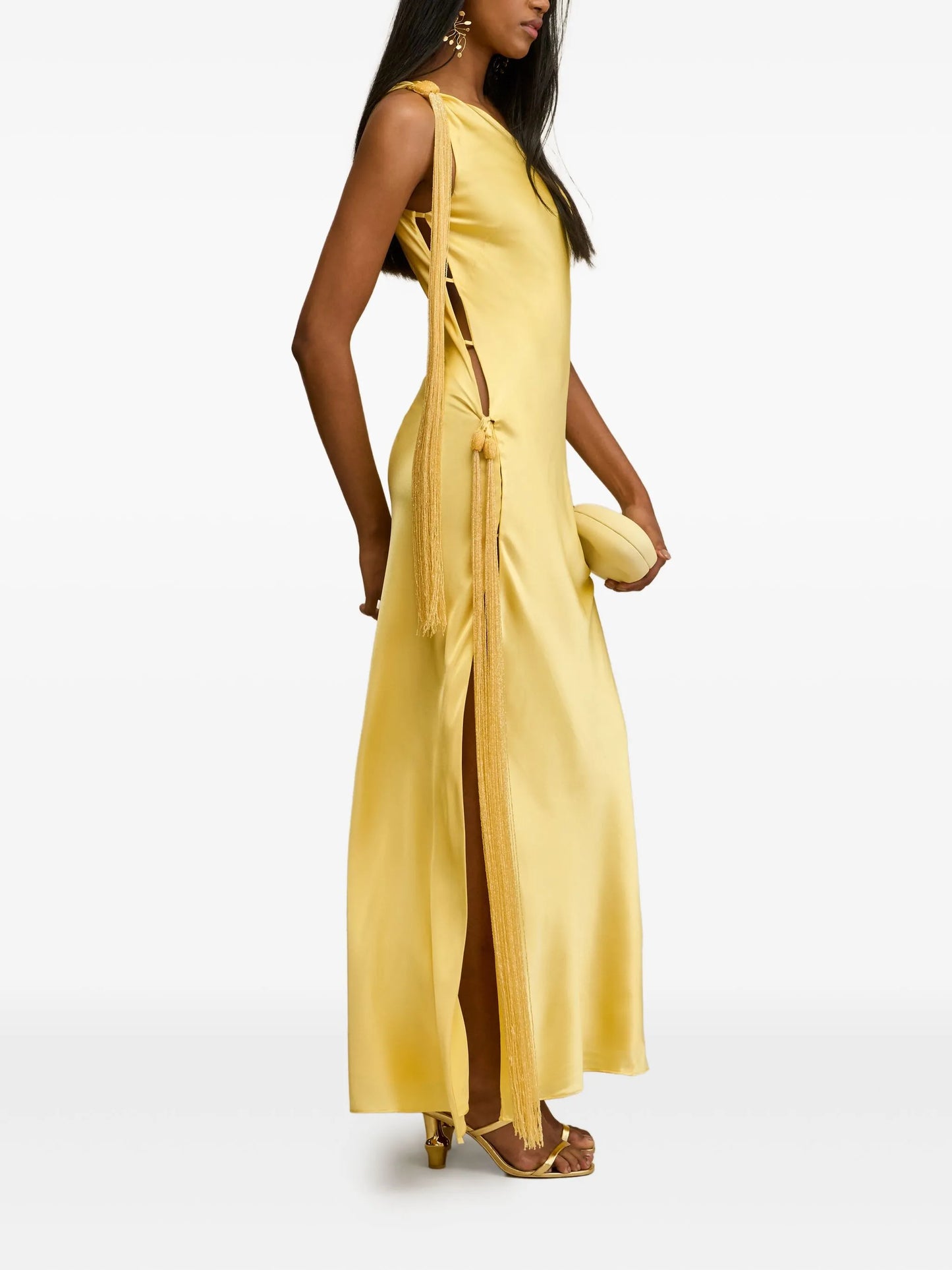 Keya one-shoulder tassel maxi dress