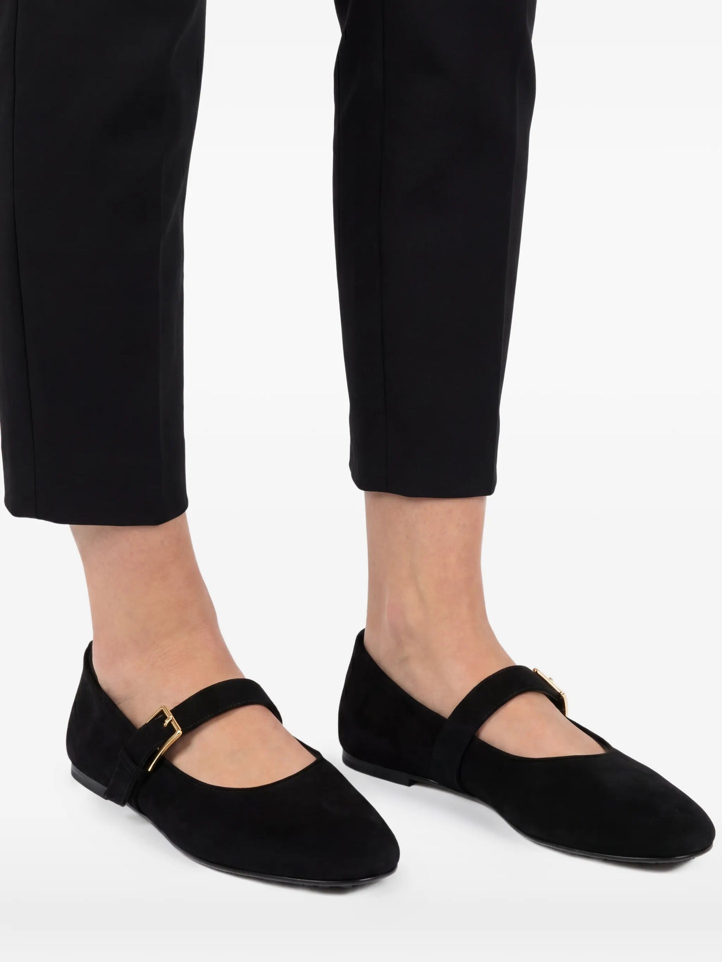 Ball buckle ballet flats