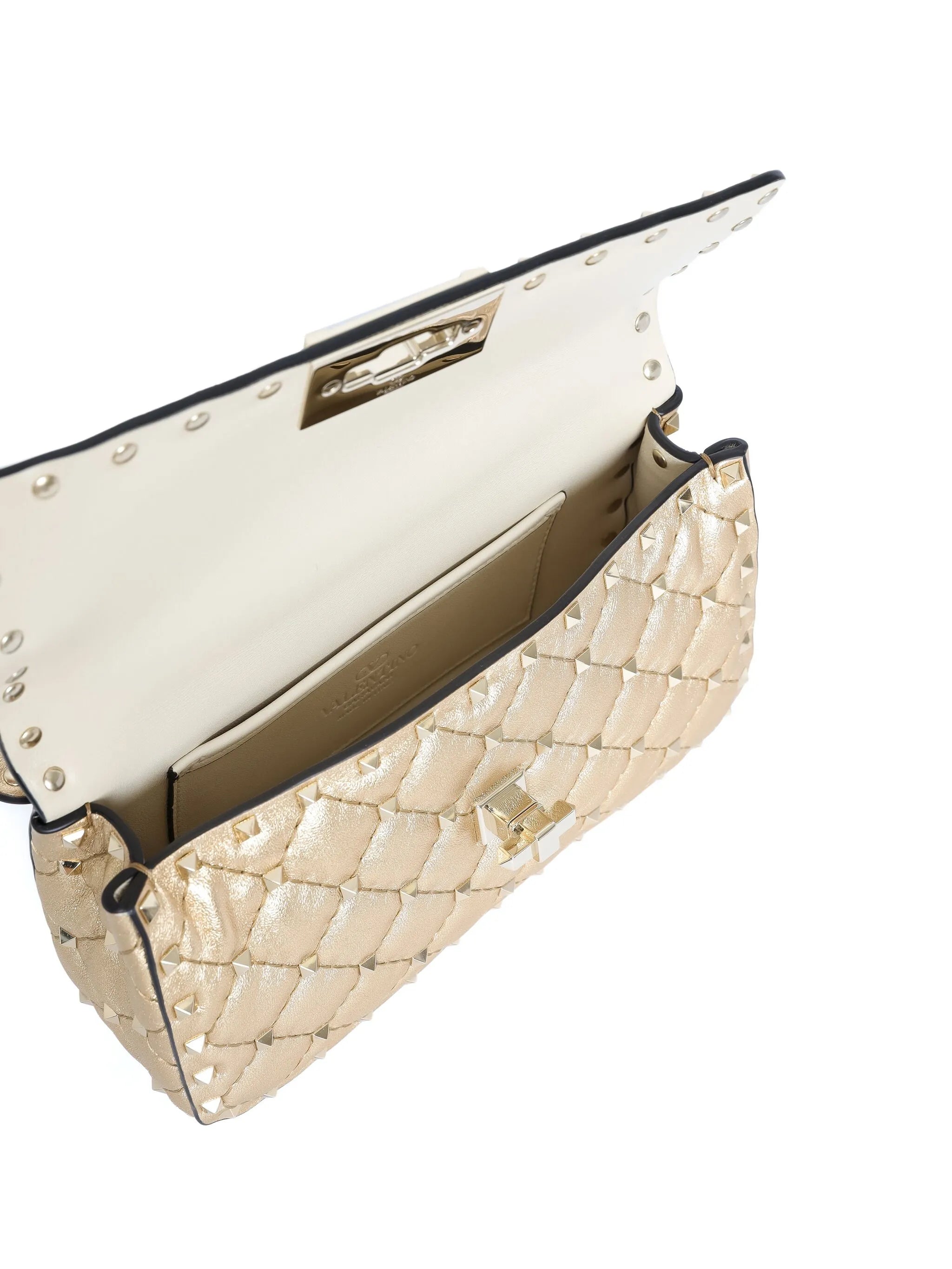 RockstudSpike small laminated nappa bag
