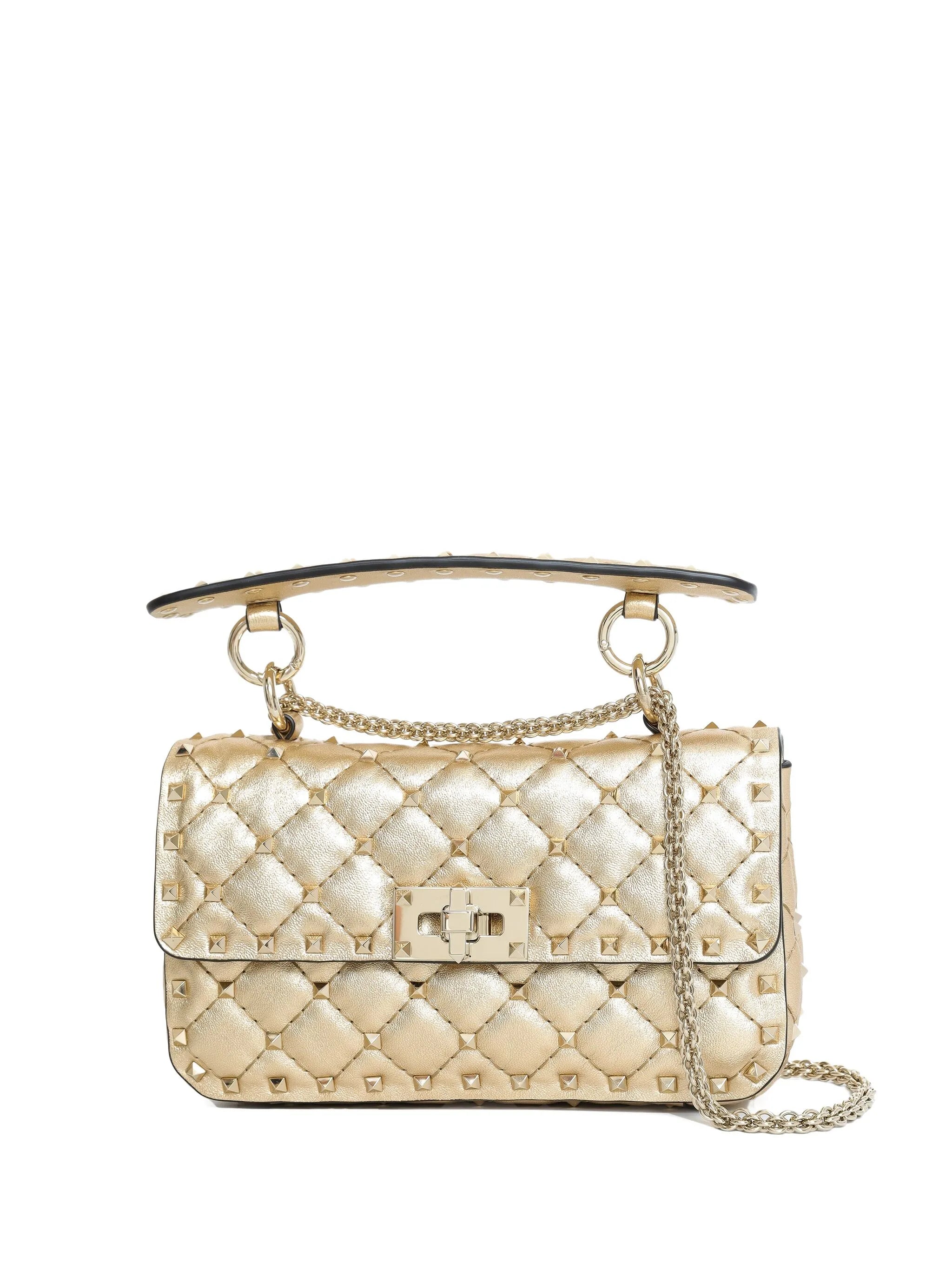 RockstudSpike small laminated nappa bag