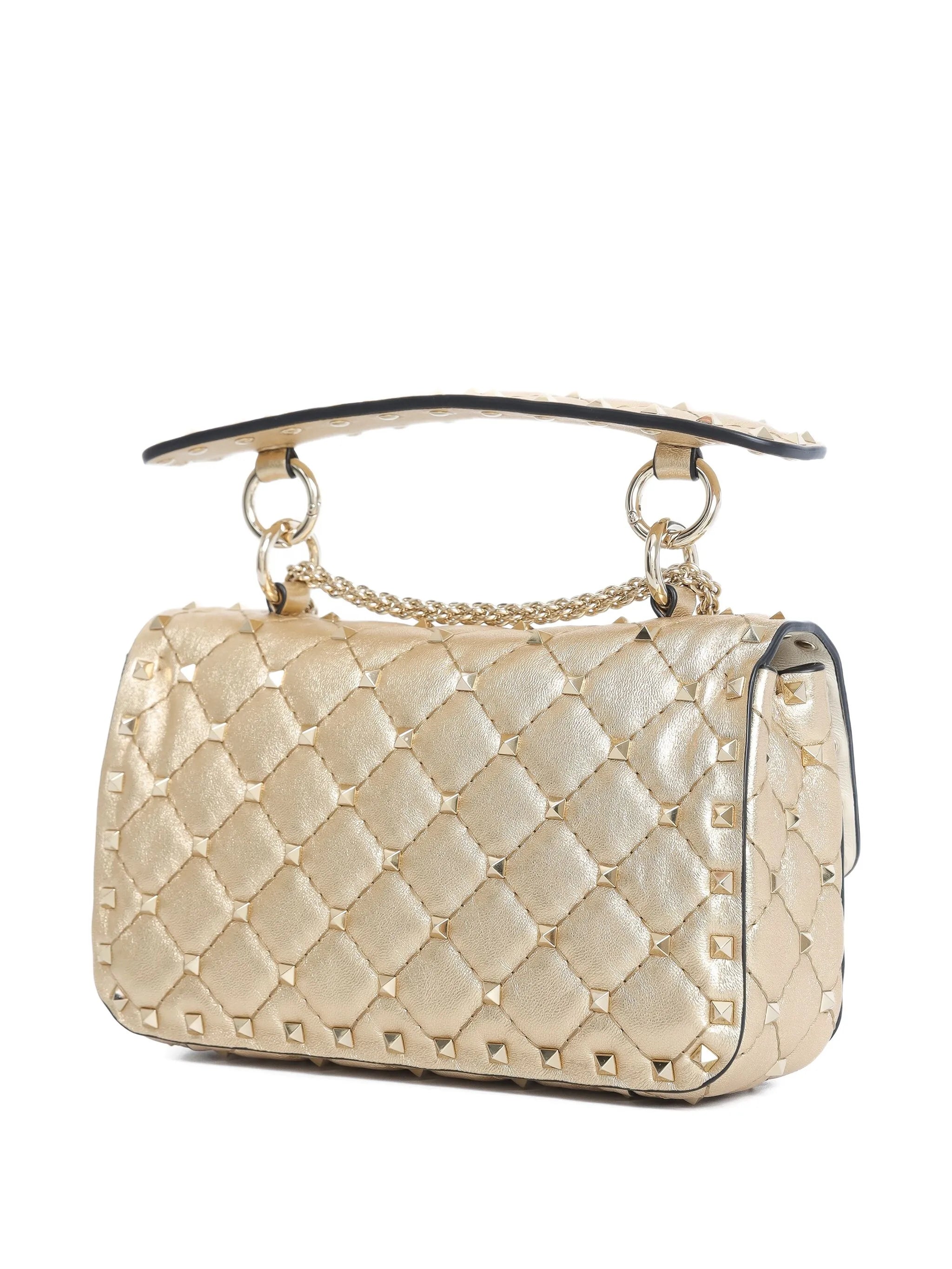 RockstudSpike small laminated nappa bag
