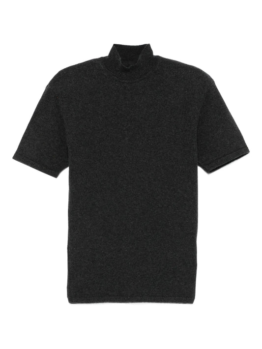 high-neck knitted T-shirt