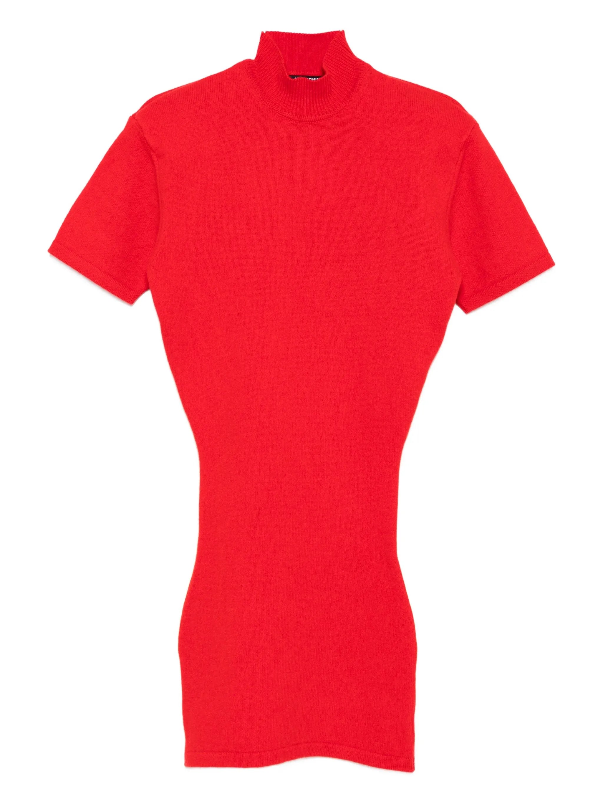 high-neck short-sleeve T-shirt
