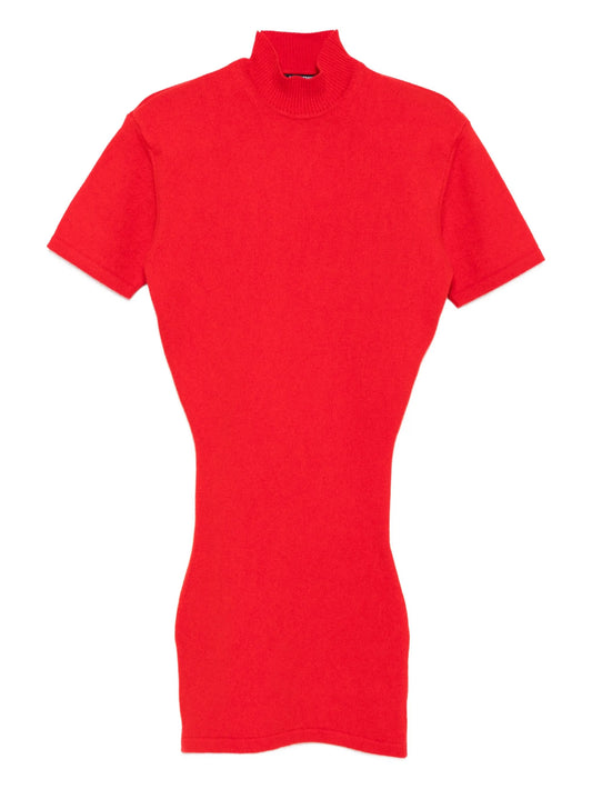 high-neck short-sleeve T-shirt