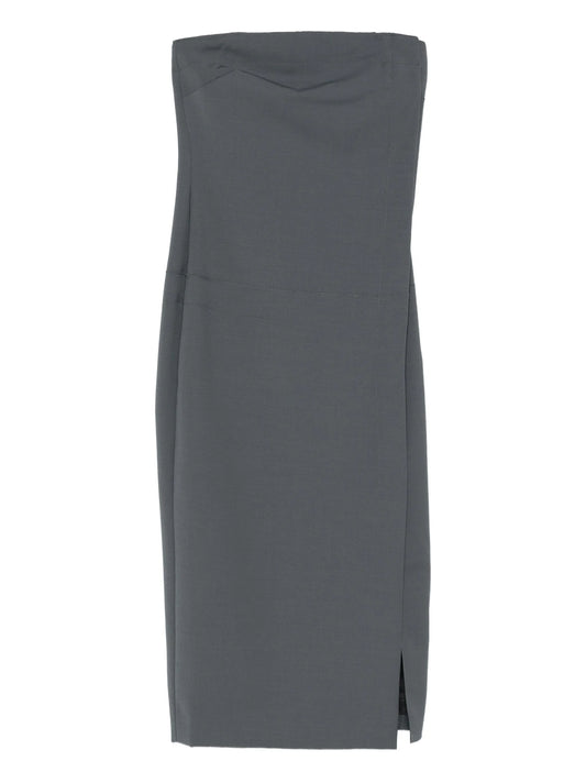 strapless midi dress