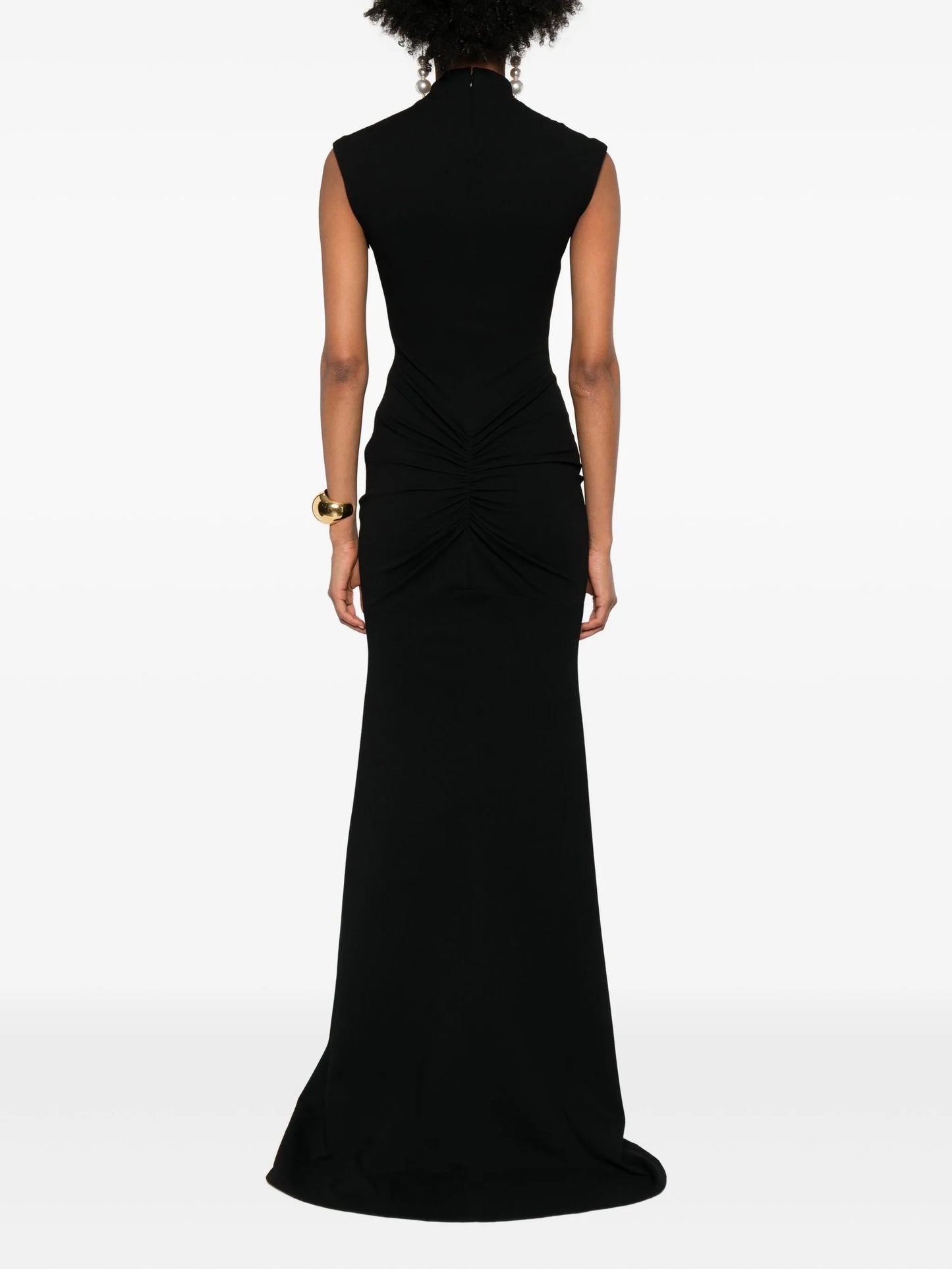 high-neck maxi dress