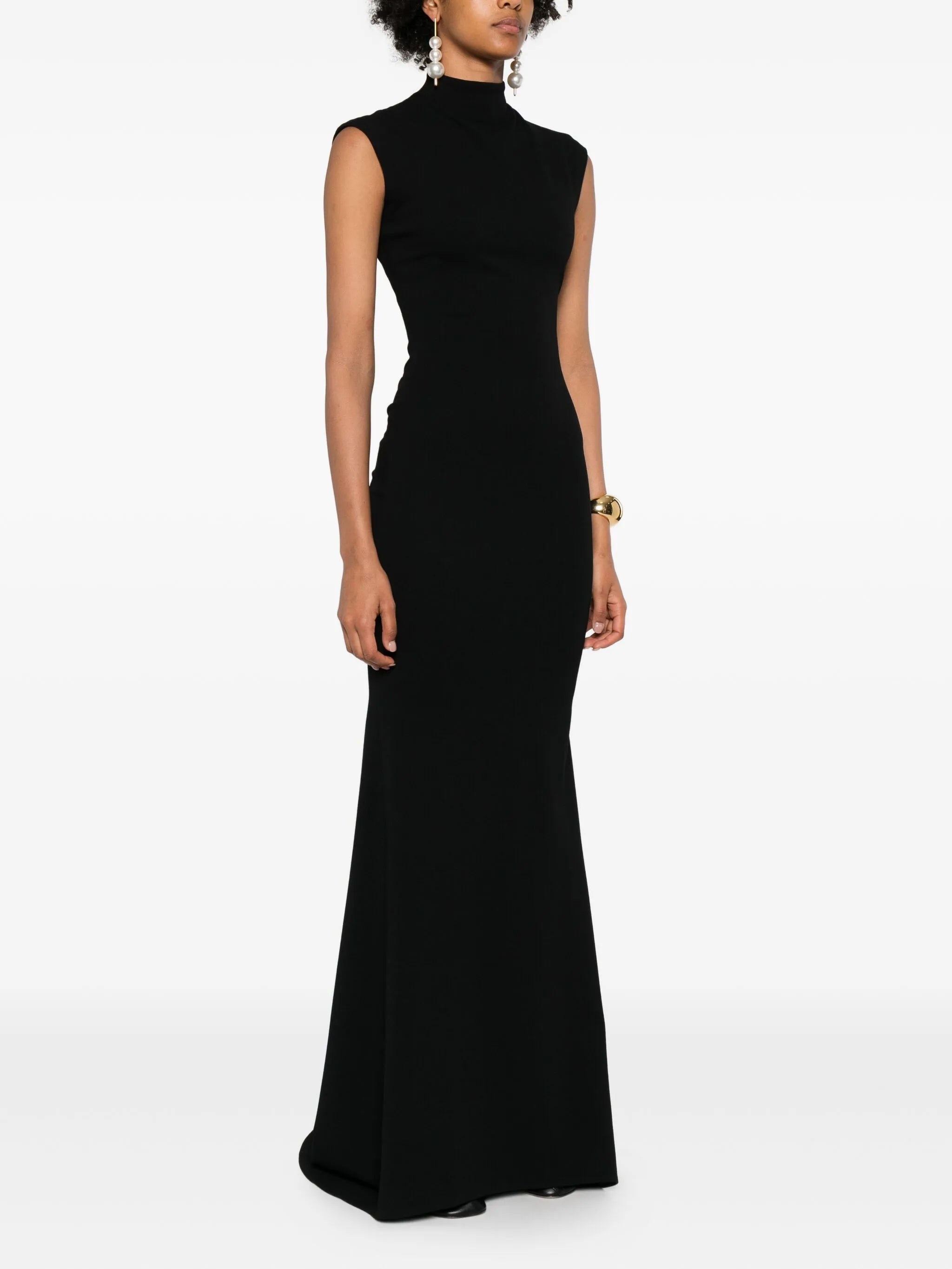 high-neck maxi dress
