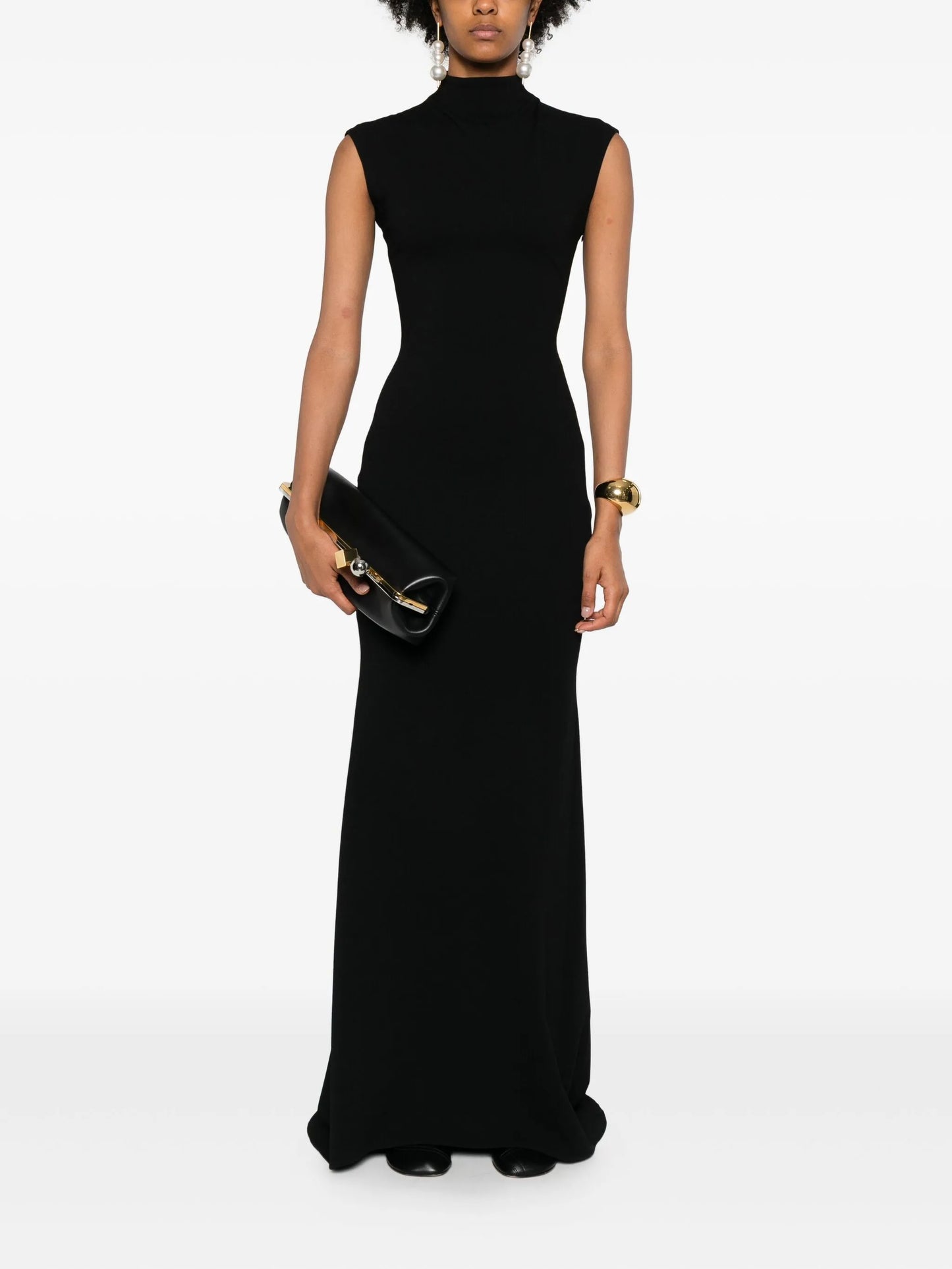 high-neck maxi dress