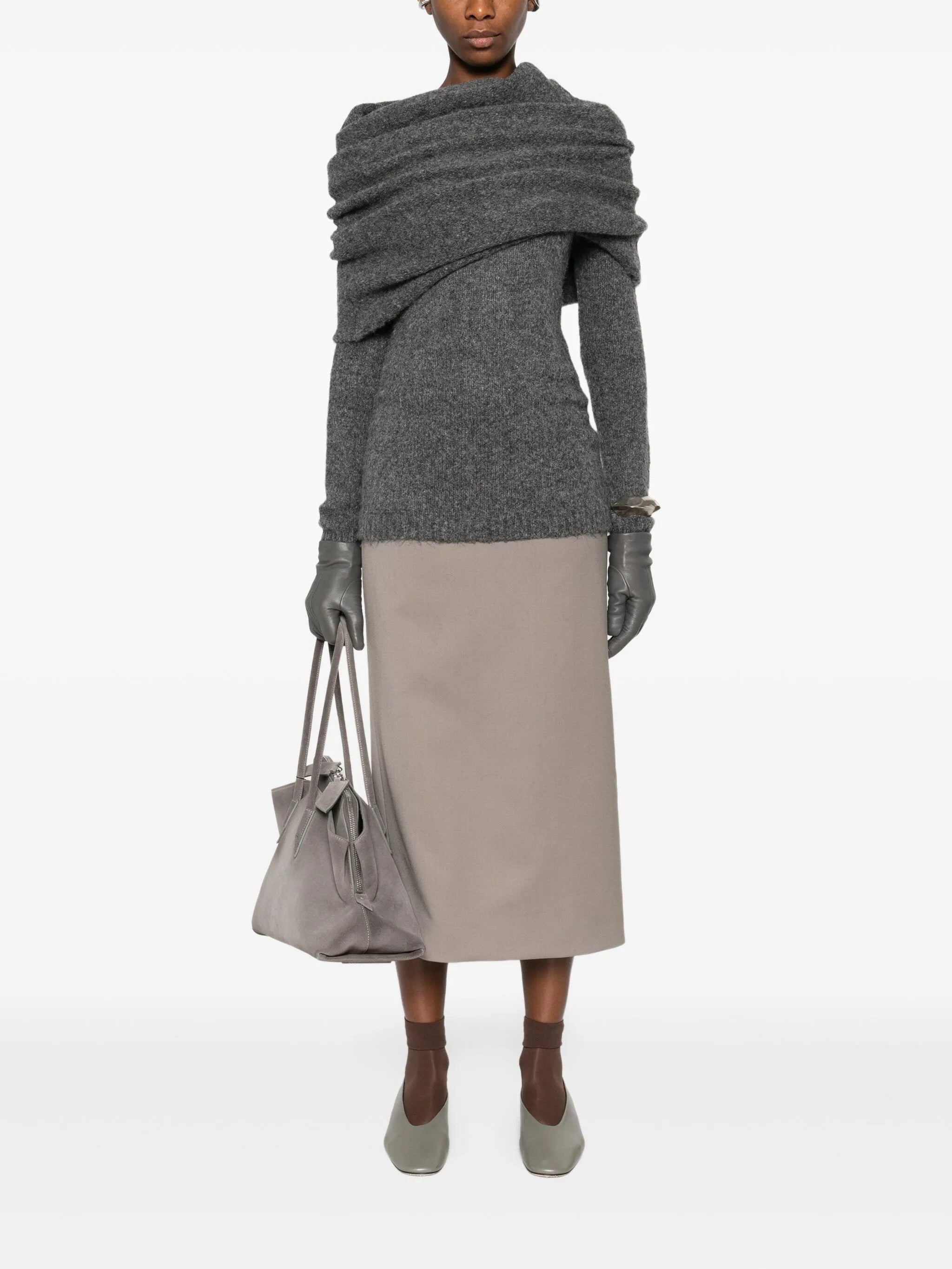 Bound off-shoulder sweater