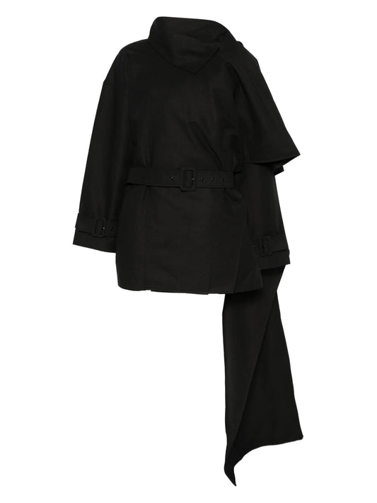 belted cape coat