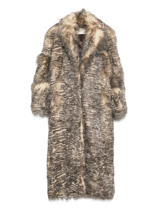 Coco tiger-print faux-fur coat