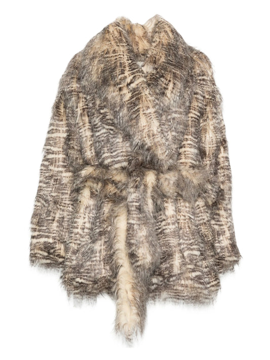 Juno tiger-print faux-fur coat