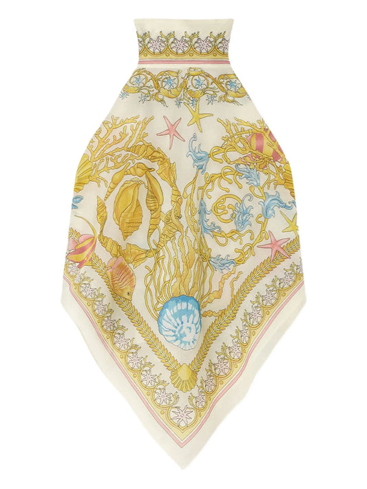 Underwater Barocco cover-up foulard top